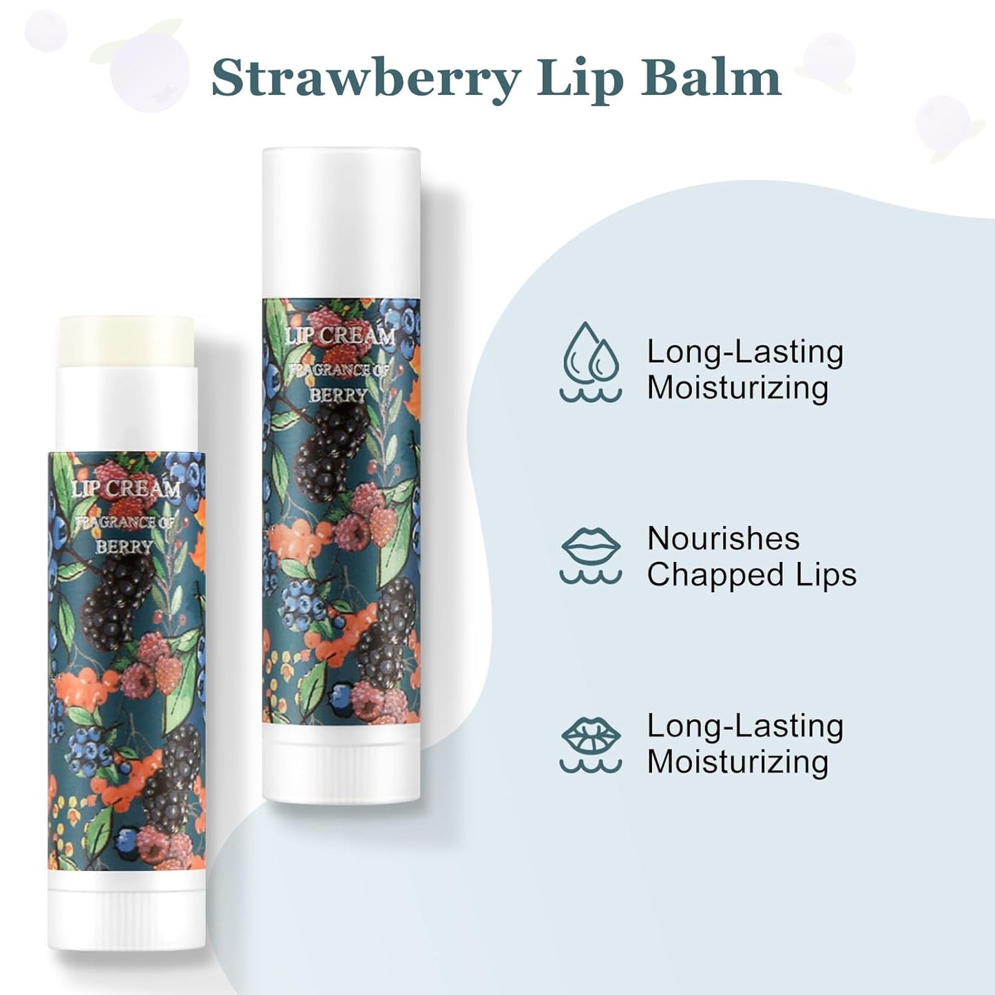 Boobeen Fruit Lip Balm Stick, Lip Repair Stick for Dry Cracked Lips, Moisturizing Lip Care Reduce Fine Lines, Hydrating Lip Balm for Men & Women