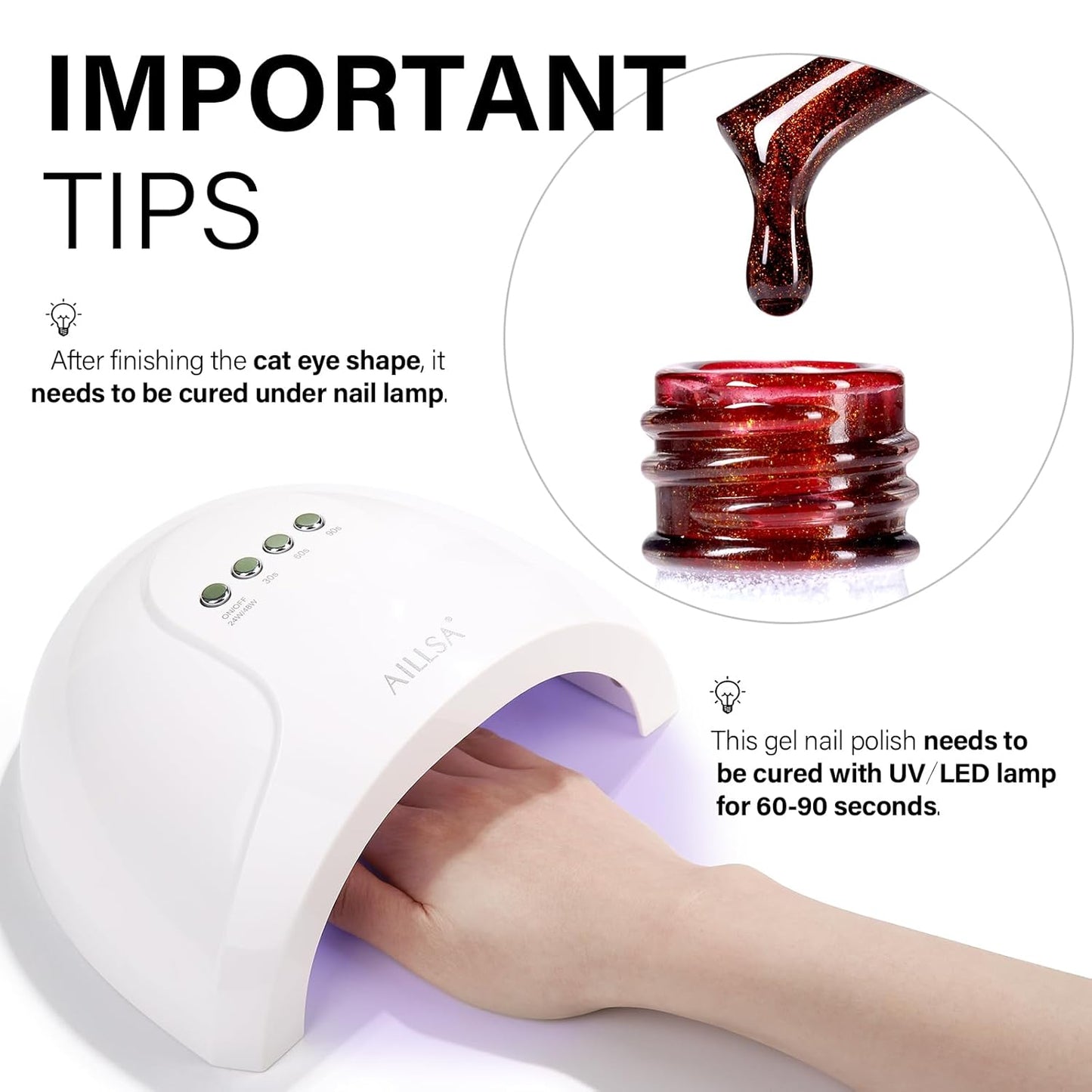 AILLSA Red Cat Eye Gel Polish Burgundy Glitter Crystal Gel Nail Polish with Magnet, Blood Shimmer Translucent Gel Polish Reflective Holographic Jelly Color U V Nails DIY at Home 0.5 OZ GF21