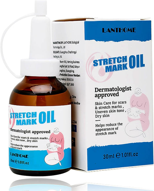 Stretch Mark Pregnancy Massage Oil, Stretch Mark Oil, Skincare Oil for Improve Stretchmarks, Pregnancy Skin Care Fade Stretch Marks, Body Moisturizer for Dry Skin, First Time Mom Gift 30 ml