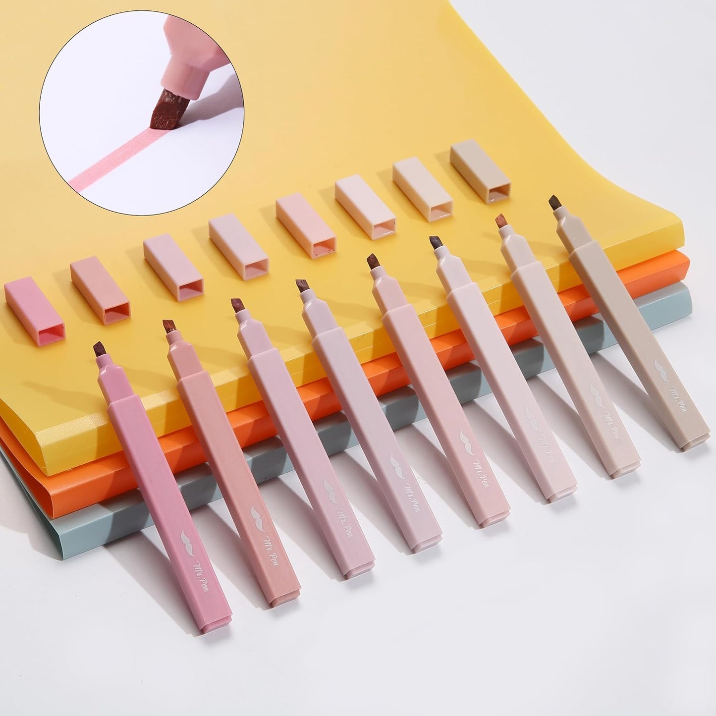 Mr. Pen- Aesthetic Highlighters, 8 pcs, Chisel Tip, Vintage Colors, No Bleed Bible Highlighter Pastel, Highlighters Assorted Colors