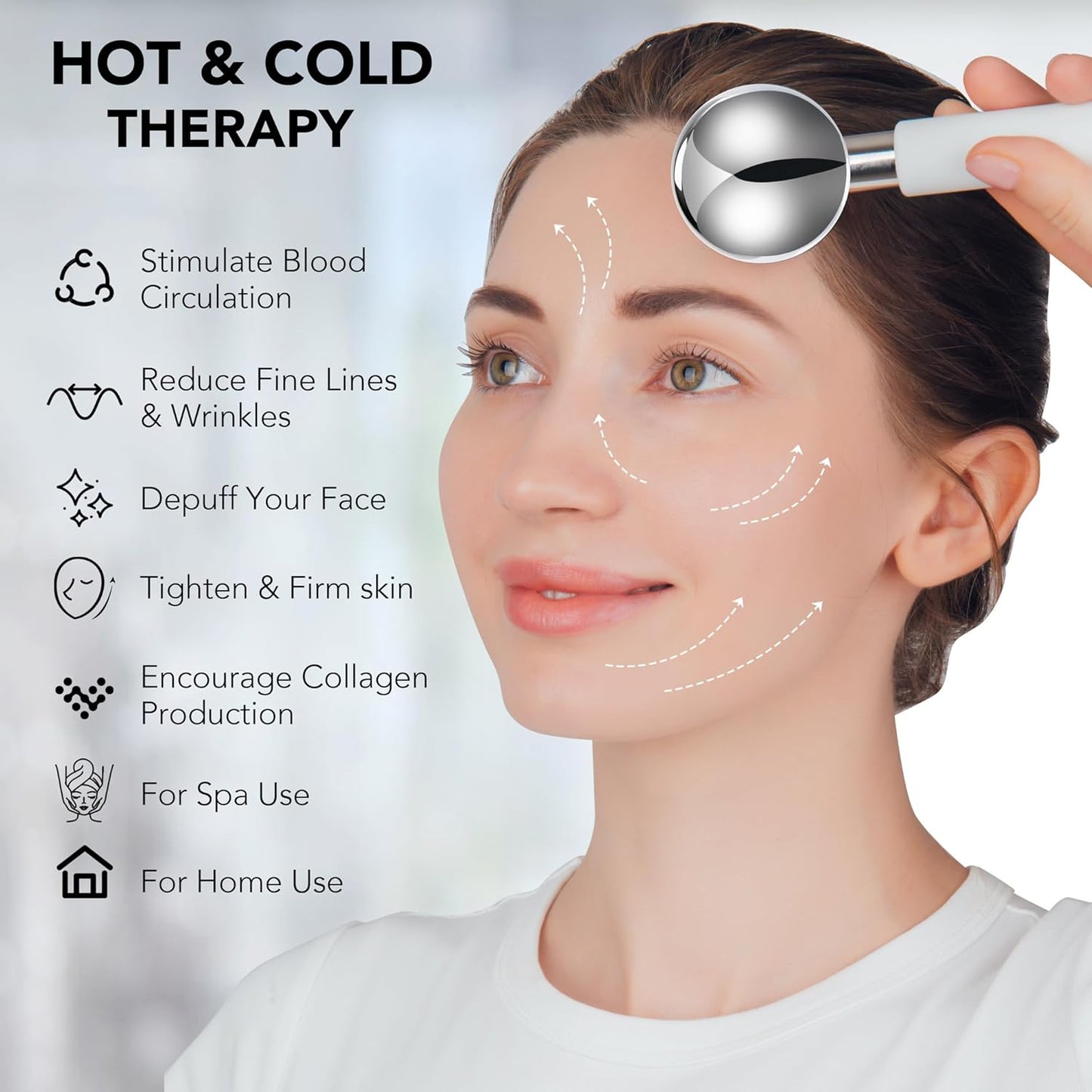 Floraison Unbreakable Stainless Steel Magic Cooling Beauty Facial Sticks for Face, Neck & Body Cryo Sticks & Cold Roller for face Puffiness & Wrinkles, Wine-Chilling Wands