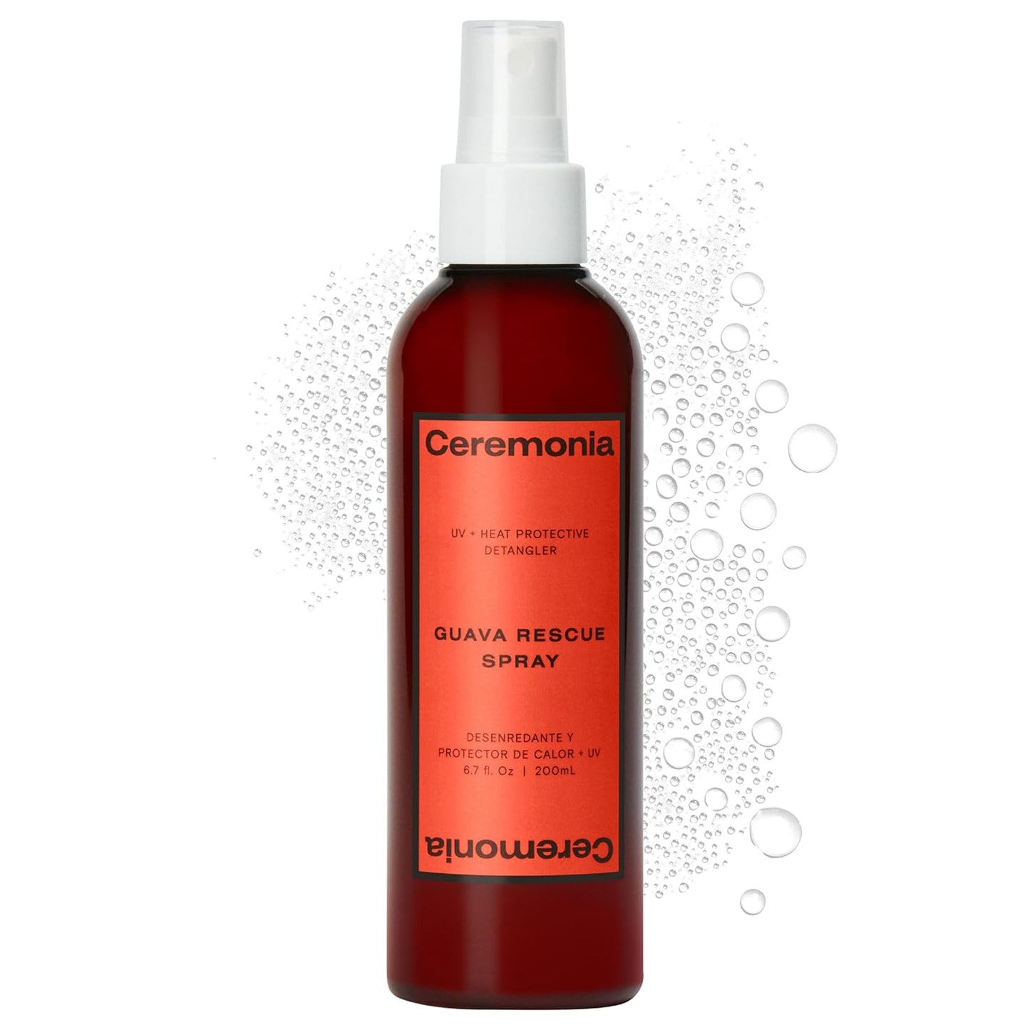 Ceremonia Guava Rescue Spray Superfruit Guava Detangler with UV & Heat Protection, 6.7 Fl Oz | 200 mL