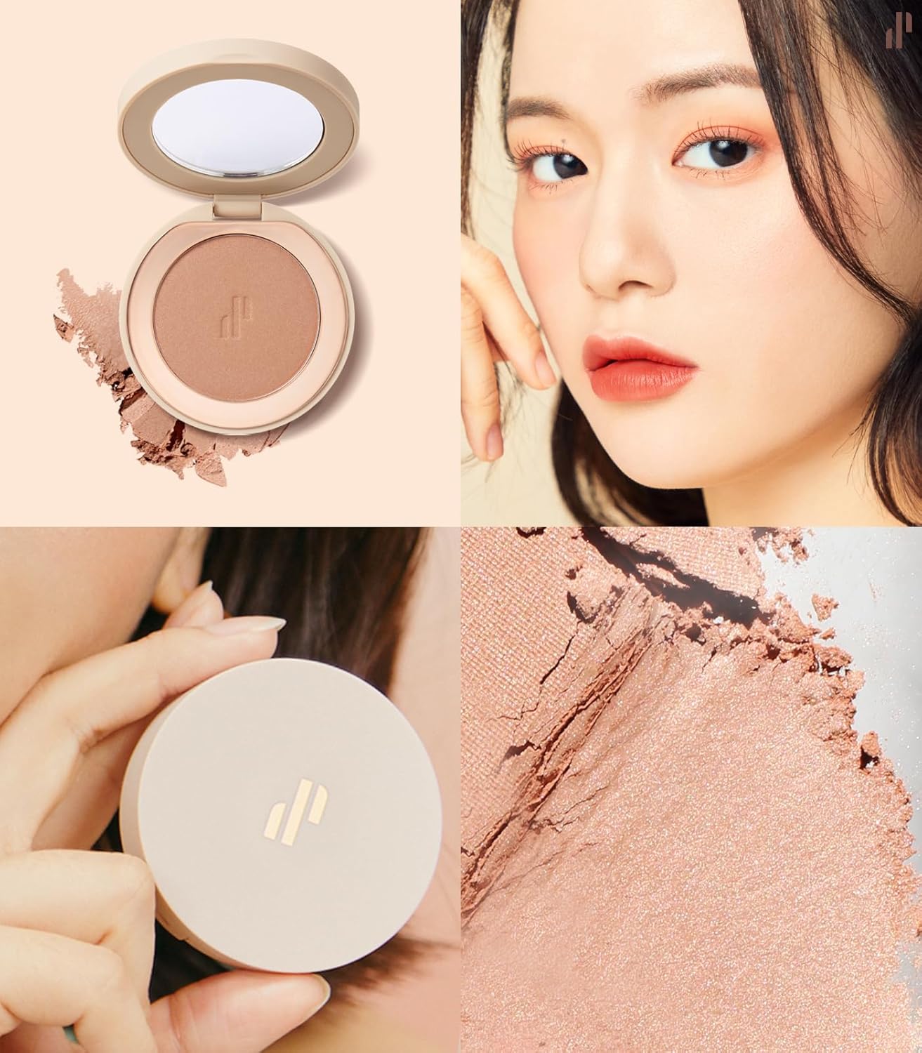 Heart Percent Dote on Mood Glow Blush, Smooth Radiant Color Luminous Shimmering Stain Finish Cheek Makeup Blush (01. Rose Plush)