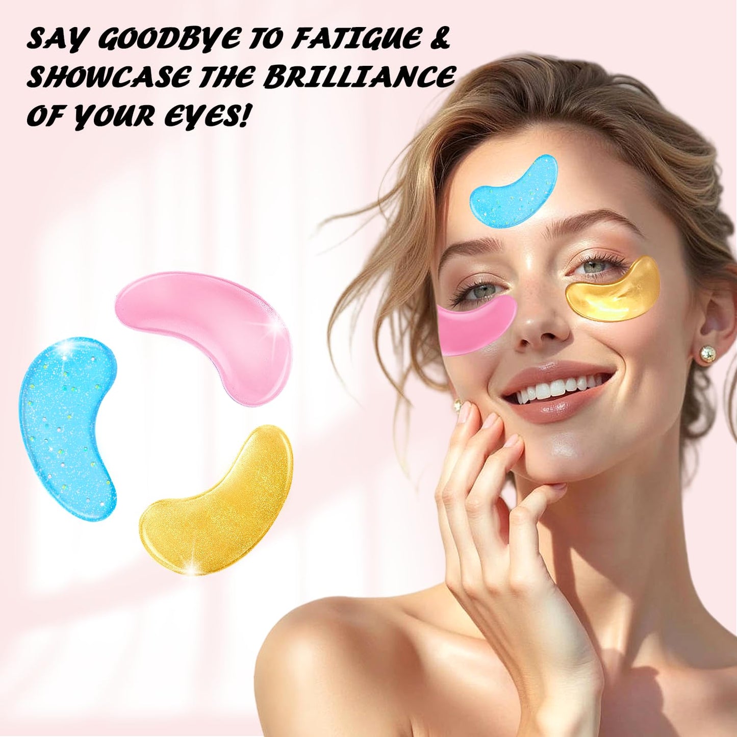 Eye Masks (36 Pairs) - Caffeine, Retinol, 24K Gold for Puffiness, Dark Circle, Wrinkles, Fine Lines - Firming Eye Gel Pads, Great for Holiday Gifts and Personal Use