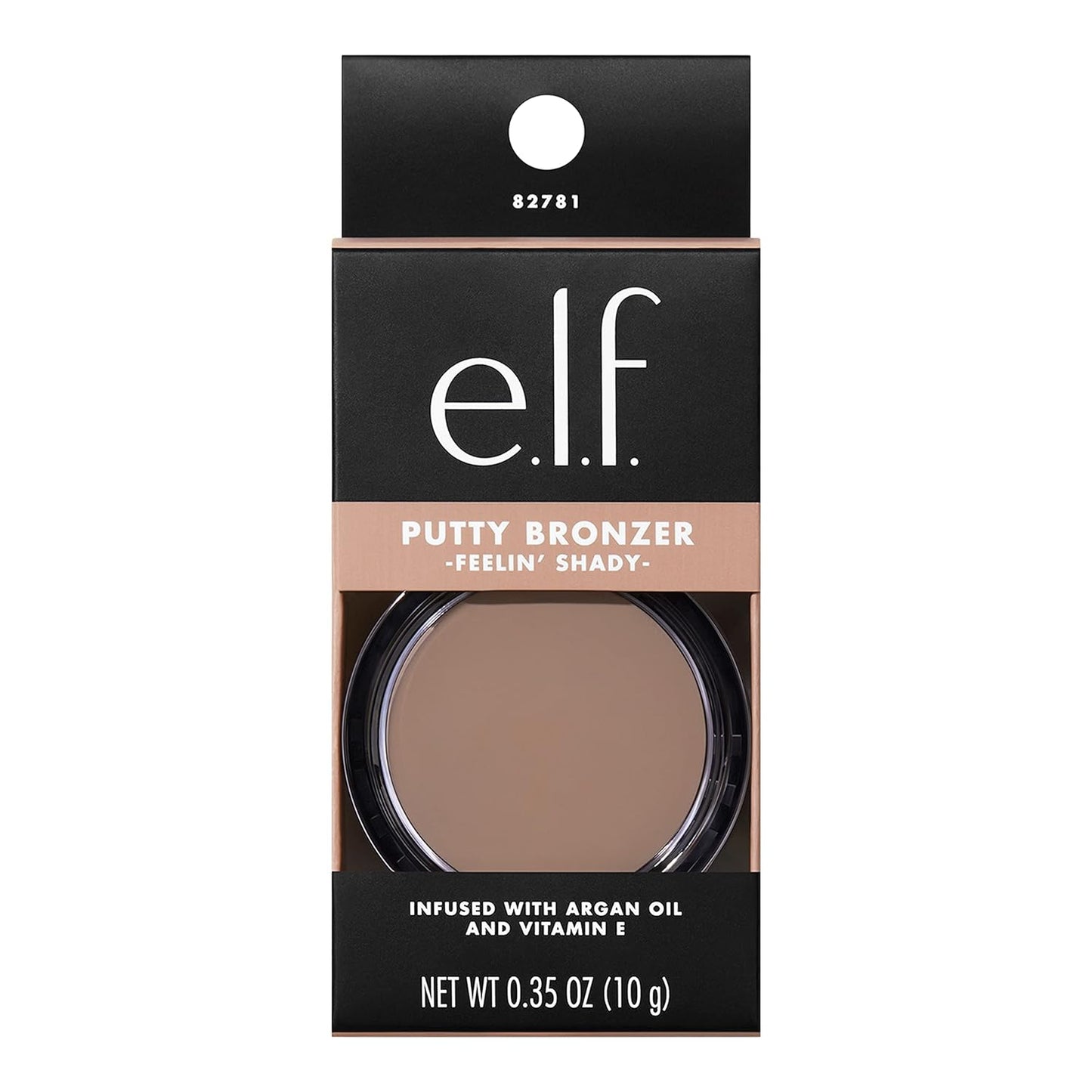 e.l.f. Putty Bronzer, Creamy & Highly Pigmented Formula, Creates a Long-Lasting Bronzed Glow, Infused with Argan Oil & Vitamin E, Feelin’ Shady, 0.35 Oz (10g)