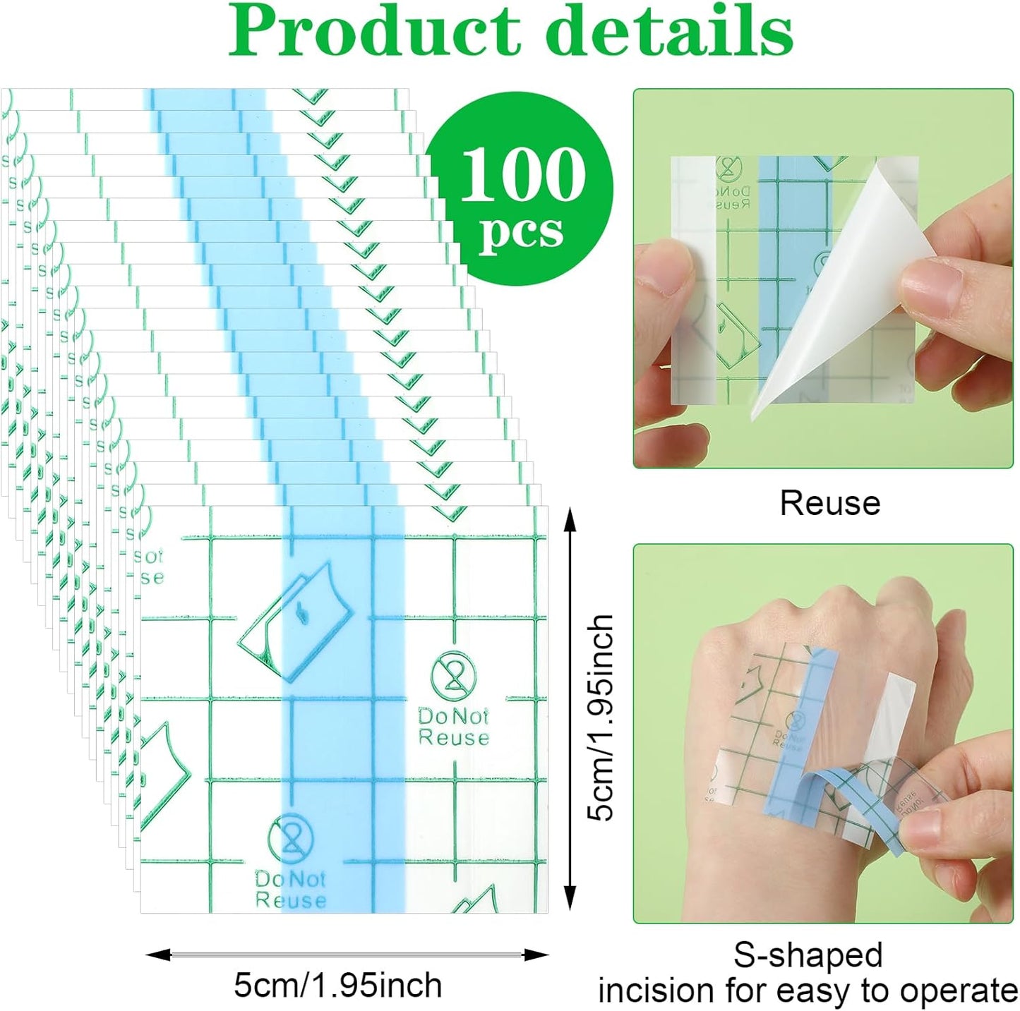 100 Pieces Makeup Hand Palette Single Use Makeup Mixing Palette Professional Makeup Artist Must Haves Disposable Transparent Waterproof Cosmetic Tray Adhesive Tape for Women and Girls