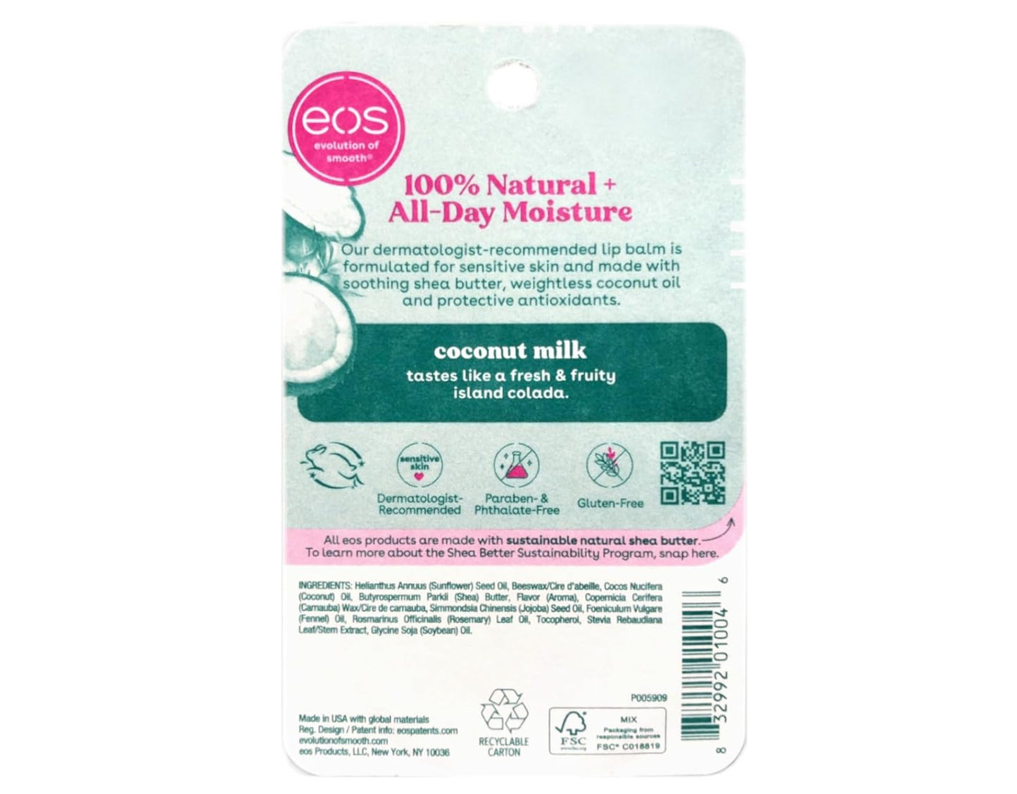 eos Coconut Milk Lip Balm 0.25 Oz. (Pack of 10)