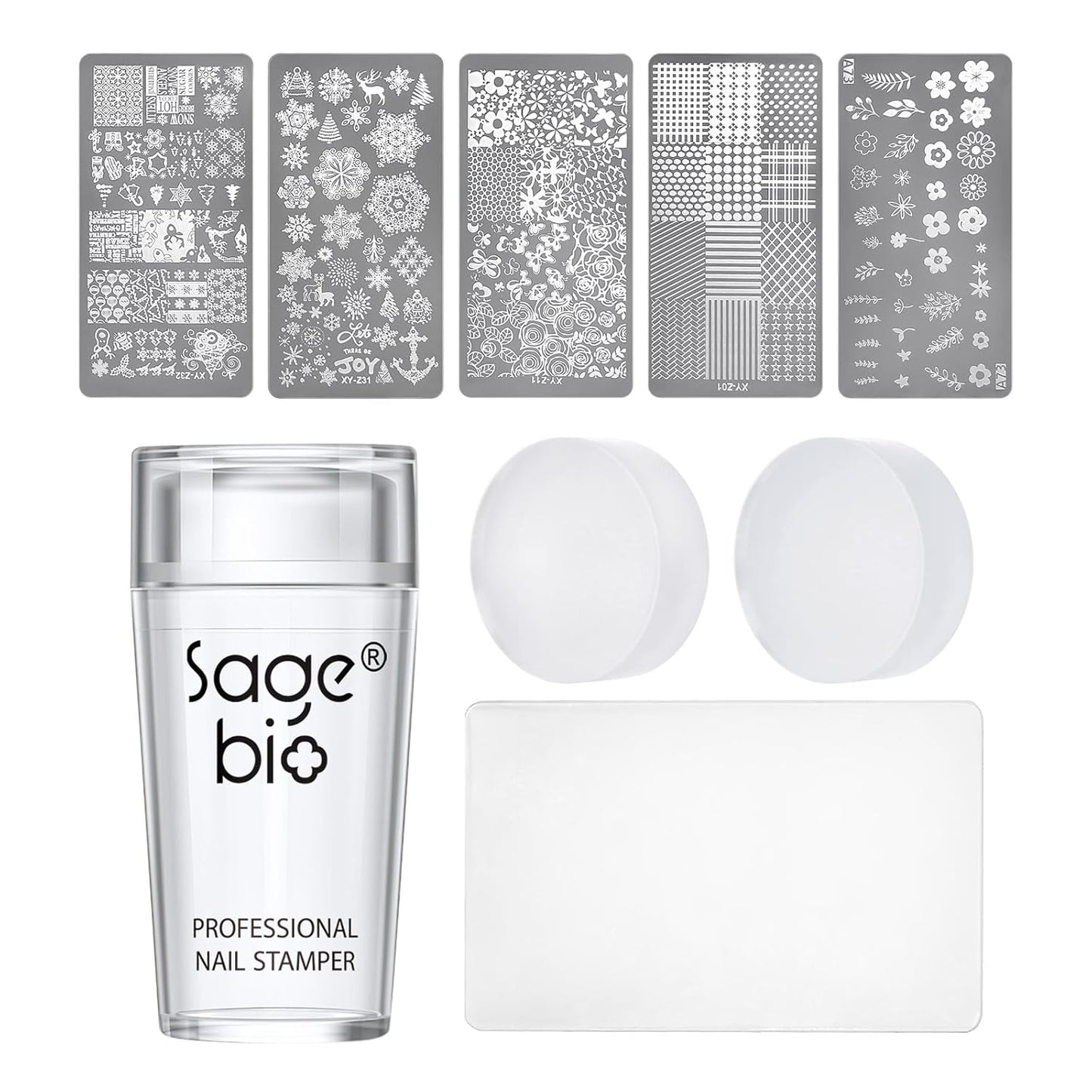 Nail Art Stamper Clear Silicone Nails Stamping Jelly with Scraper Transparent Visible Body DIY Manicure Nail Art Tool A