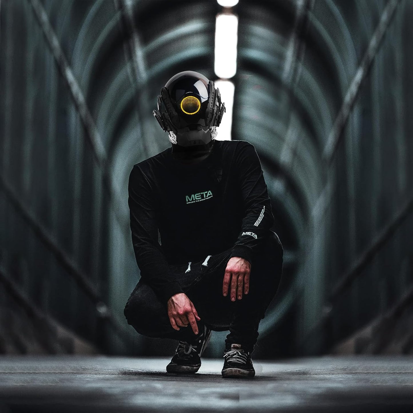 Punk LED Mask, Eye of the Abyss Design, Futuristic Mask Helmet, Perfect for Halloween Party, Cosplay