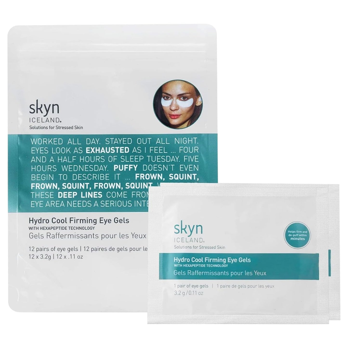 skyn ICELAND Hydro Cool Firming Under Eye Patches. Eye Gel Mask to Firm And Reduce Wrinkles, Fine Lines, Dark Circles, Puffy Eyes & Bags, 12 Pairs