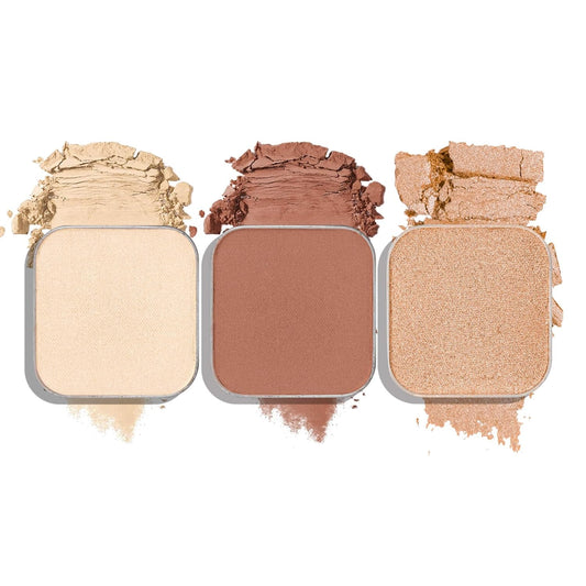 3-Color Eyeshadow Combo Pack – Matte & Shimmer Neutral Shades,Powder, Highly Pigmented, Long-Lasting, Refills Pans for Custom Magnetic Palette