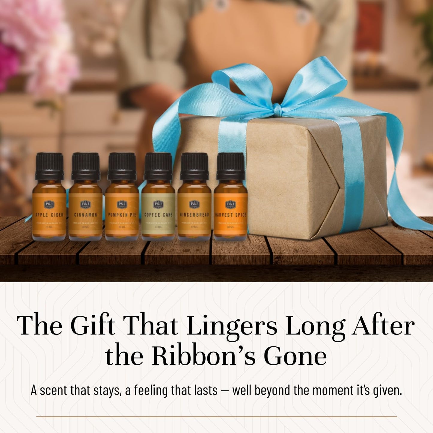 P&J Fragrance Oil Spice Set | Cinnamon, Harvest Spice, Apple Cider, Coffee Cake, Gingerbread, and Pumpkin Pie Candle Scents for Candle Making, Freshie, Soap Making Supplies, Diffuser Oil Scents