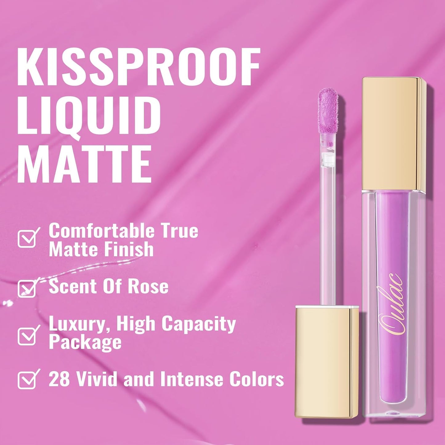 Oulac Matte Lipstick Metallic Lipstick Set for Women, Long Lasting Dual-UseLiquid Lipstick High Impact Lip Color Full Coverage Lip Makeup with Vitamin E Waterproof Formula,Vegan M14+M25+MD02