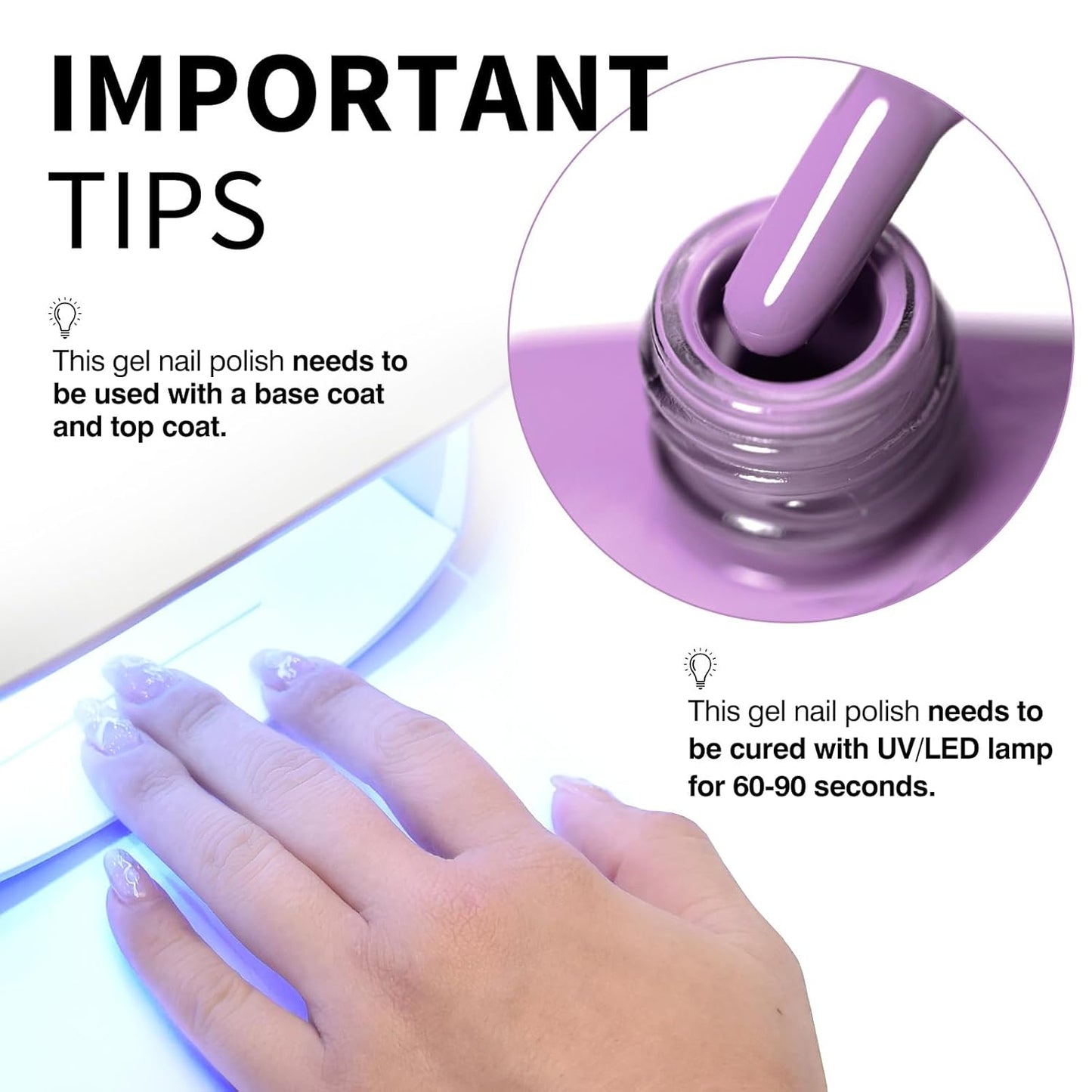 CANNI Purple Wisteria Nail Gel Polish – High Gloss Soak Off UV LED Gel, Long-Lasting Salon Manicure DIY Nail Art Gel Polish For Women