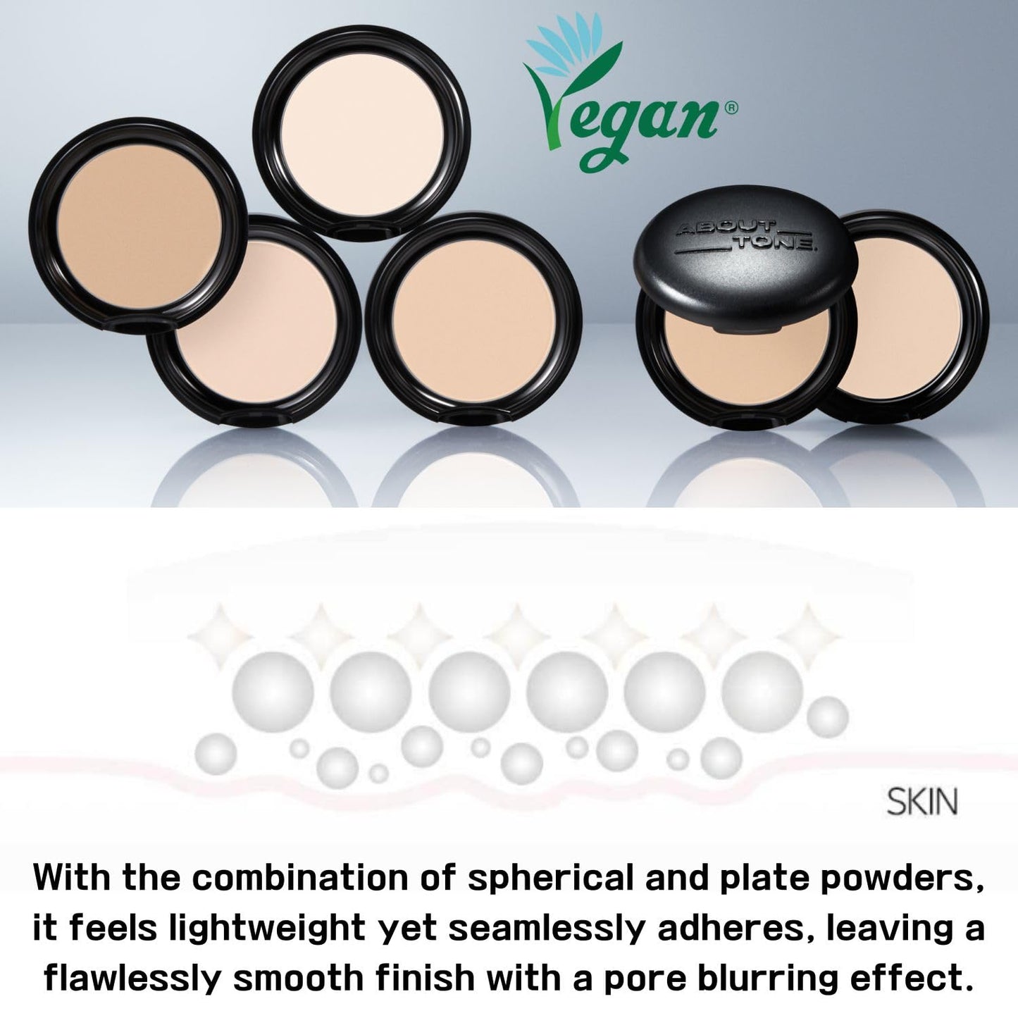 Blur Powder Pact 0.32oz - Pressed Powder Compact with Mirror and Puff Makeup Setting Finishing Blurring Natural Translucent Lightweight Face Sebum Oil Control Vegan Formula (01 FAIR)