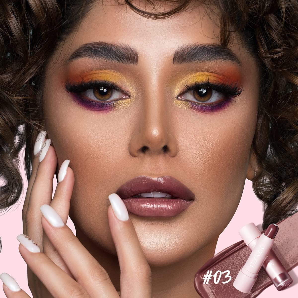 Tinted Lip Balm Chapstick with Color, Natural Semi - Gloss Finish, Hydrating/Coloring 2 in 1 Moisturizer Lip Stick for Girls & Women #03 Nude-Mauve