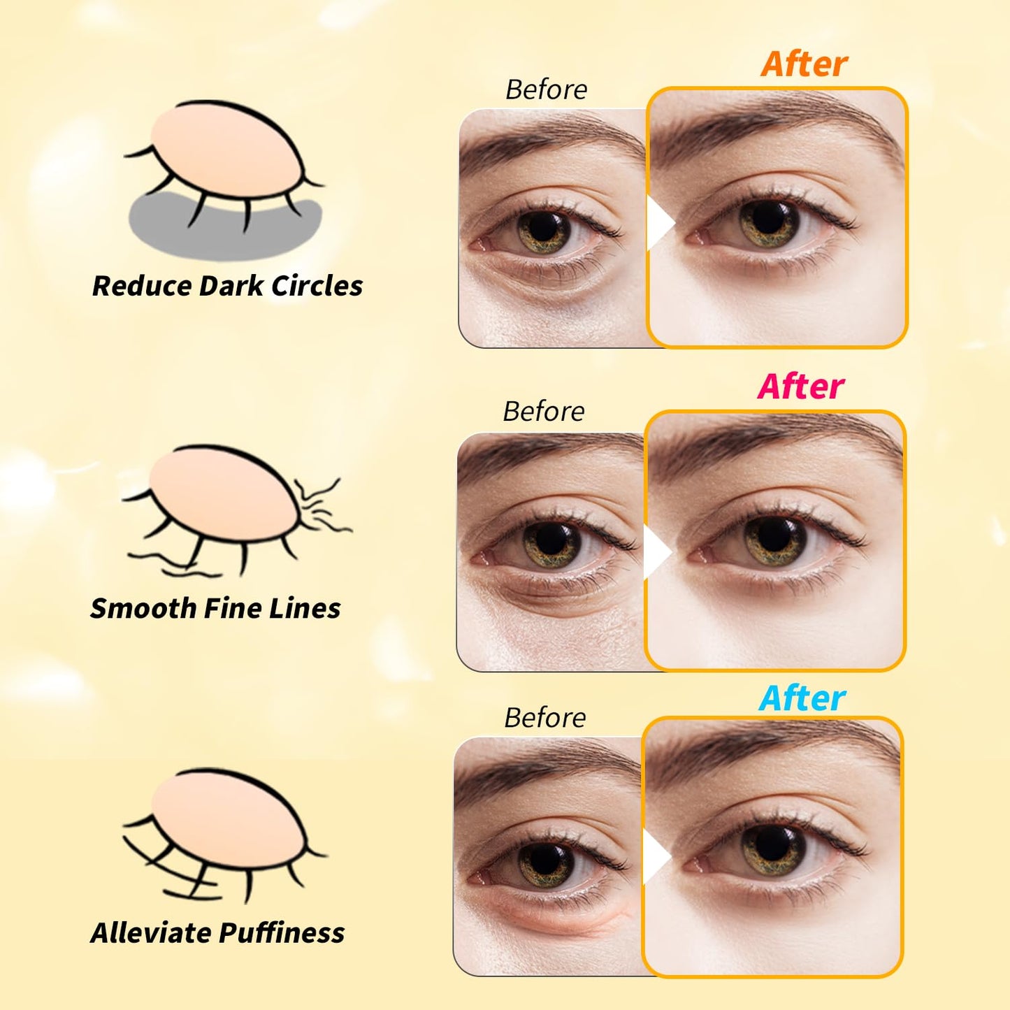 Under Eye Patches(25 Pairs), 24K Gold, Caffeine, Retinol Eye Masks for Puffy Eyes, Wrinkles, Dark Circles, Undereye Bags Treatment - Restoring & Awakening & Moisturizer Skin care Gift for Women