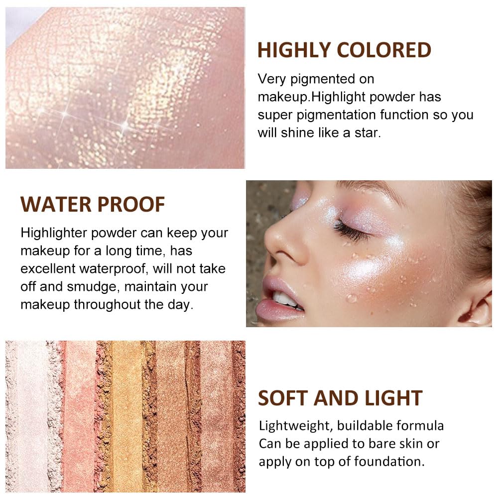 6 Colors Face Highlighter Makeup Palette iluminadores de maquillaje profesional luminizers Cheek Diamond Shimmer Stick Glitter Bronzer and Highlighter Palette makeup illuminators highlighters for face