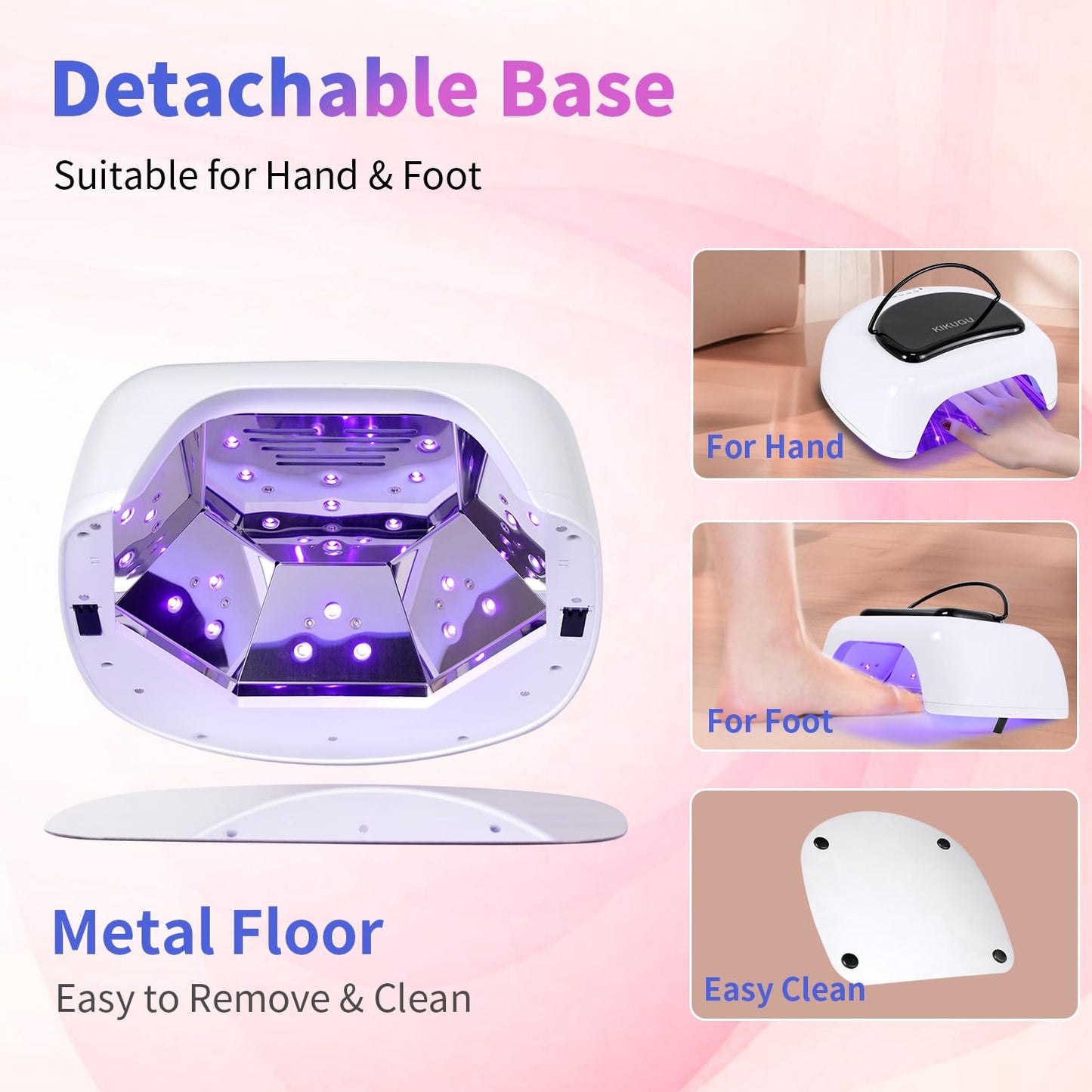 Cordless Rechargeable UV LED Nail Lamp,96W UV Light for Gel Nails with Metallic Reflector & Metal Base, Fast Curing Lamp Manicure,Pedicure,Ideal for Nail Salon and Home(White)