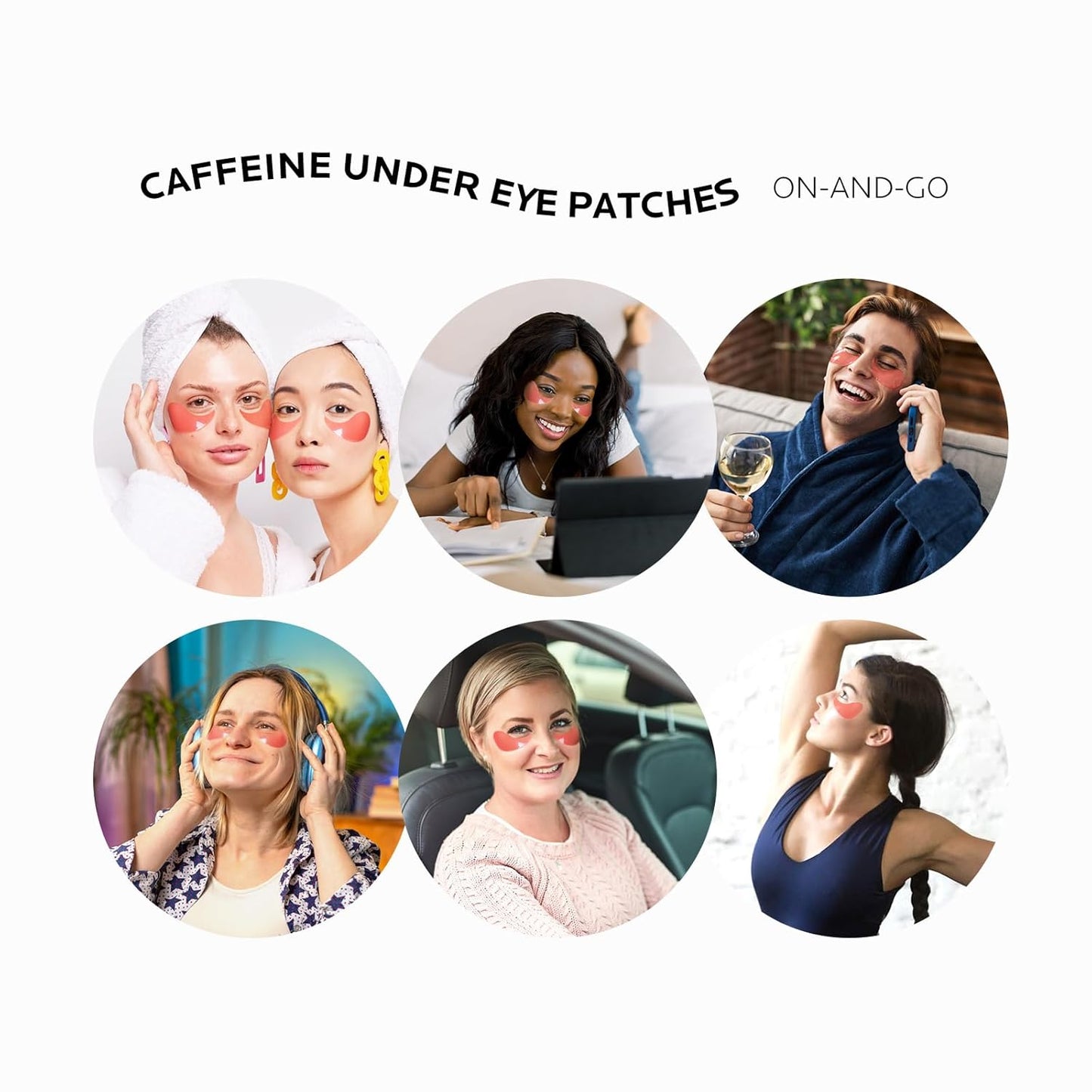 Dr. Pure Under Eye Patches for Puffiness: Caffeine Eye Mask Soothe Fine Lines Wrinkles with Niacinamide Hyaluronic Acid - Reduce Dark Circles Eye Gel Pad (30 Pairs)