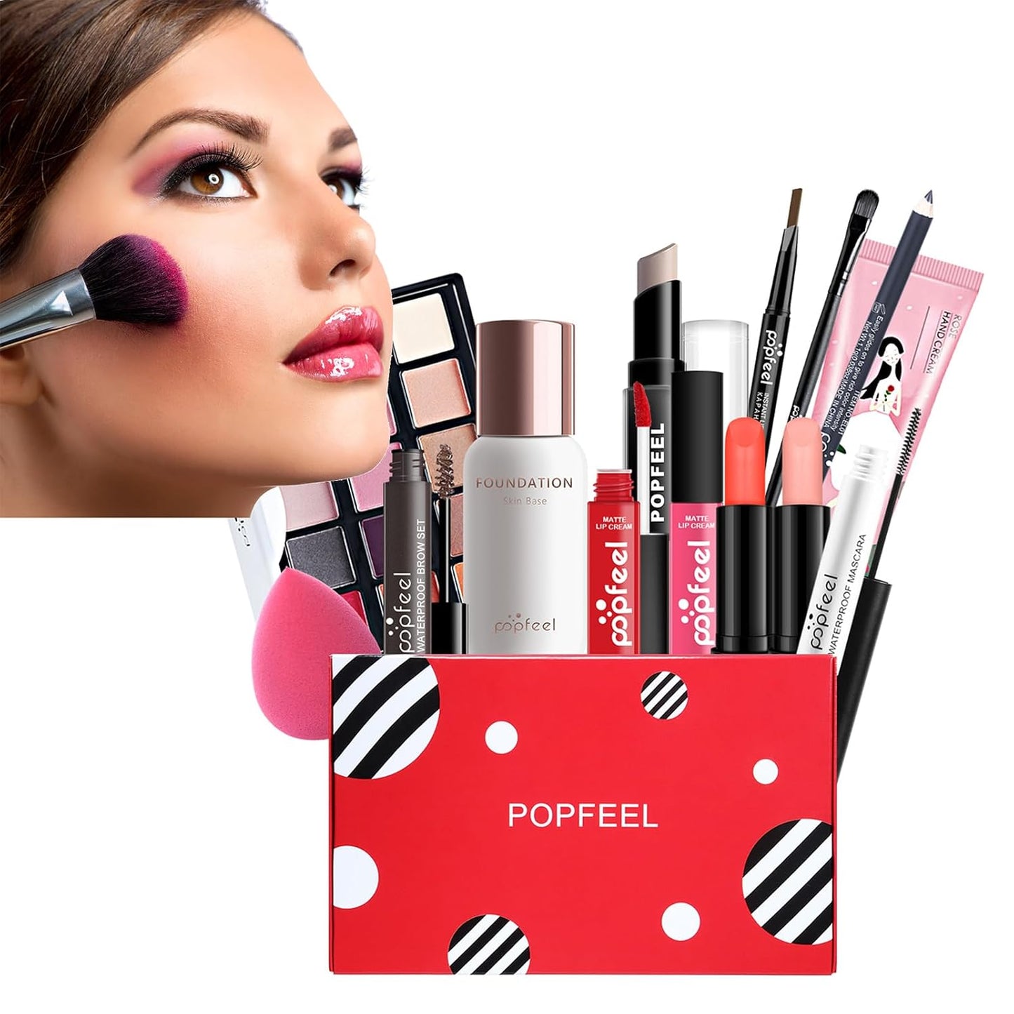 All In One Makeup set, Cosmetic, Makeup kits for teenagers 14-16, Makeup kit for women full kit, Include Eyeshadow Palette Lipstick Eyebrow Pencil Brush(14pcs)