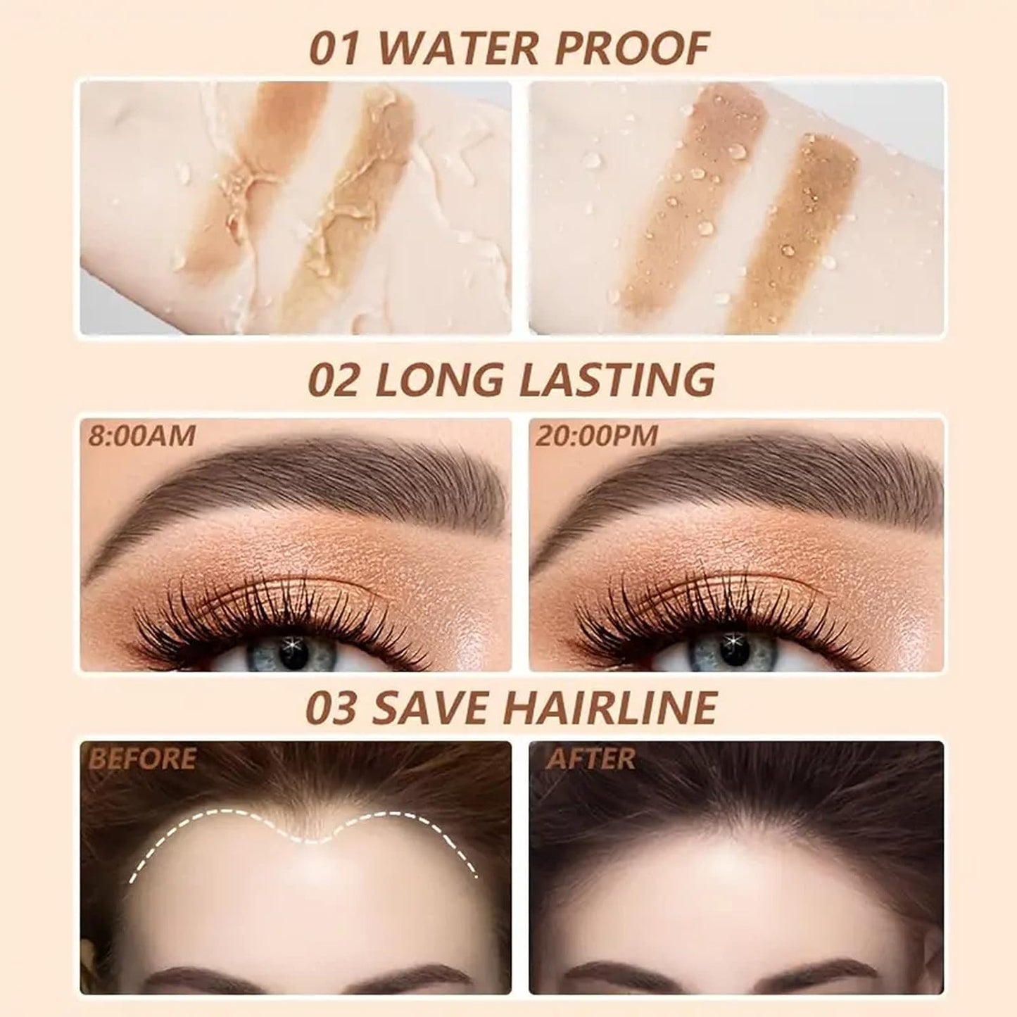 ALLROSE Eyebrow Stamp Stencil Kit - Eyebrow Stencils Perfect Eyebrow Waterproof Eyebrow Stamp, Eye Brow Stencil Kits Brow Stamp, Eyebrow Stencil Kit for Women With 20PCS Brow Shaping Kit, Ash Brown