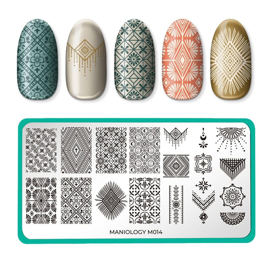 Maniology Nail Stamping Starter Kit (Plate, Polish, Top Coat, Stamper and Scraper Card) (Fringe Forever)