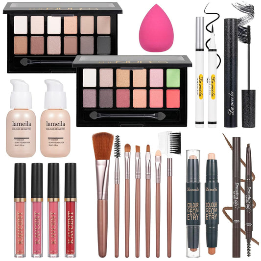 Makeup Set Makeup Kit for Women Full Kit Makeup Sets for Teens Teenagers Eyeshadow Palette Lip Gloss Foundation Mascara Eyeliner Contour Stick Makeup Kits