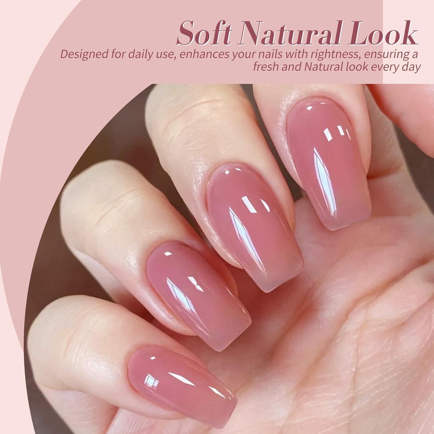Born Pretty Milky White Jelly Nude Pink Gel Nail Polish Translucent Natural Sheer Pink Soak Off U v Light Cure Gel Polish Kit for Salon and Nail Art DIY at Home 6Colors