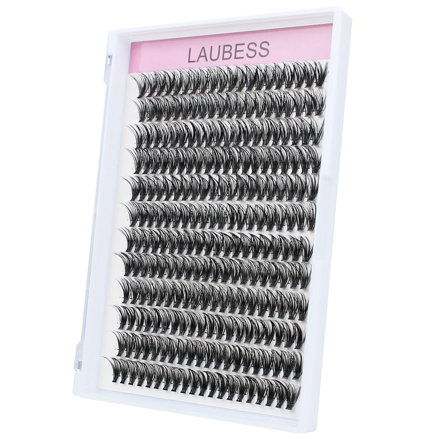 Lash Clusters LAUBESS Individual Lashes Waterproof Eyelash Clusters Black Cluster Eyelash Extensions Soft Cluster Lashes DIY at Home (40D-D-12)