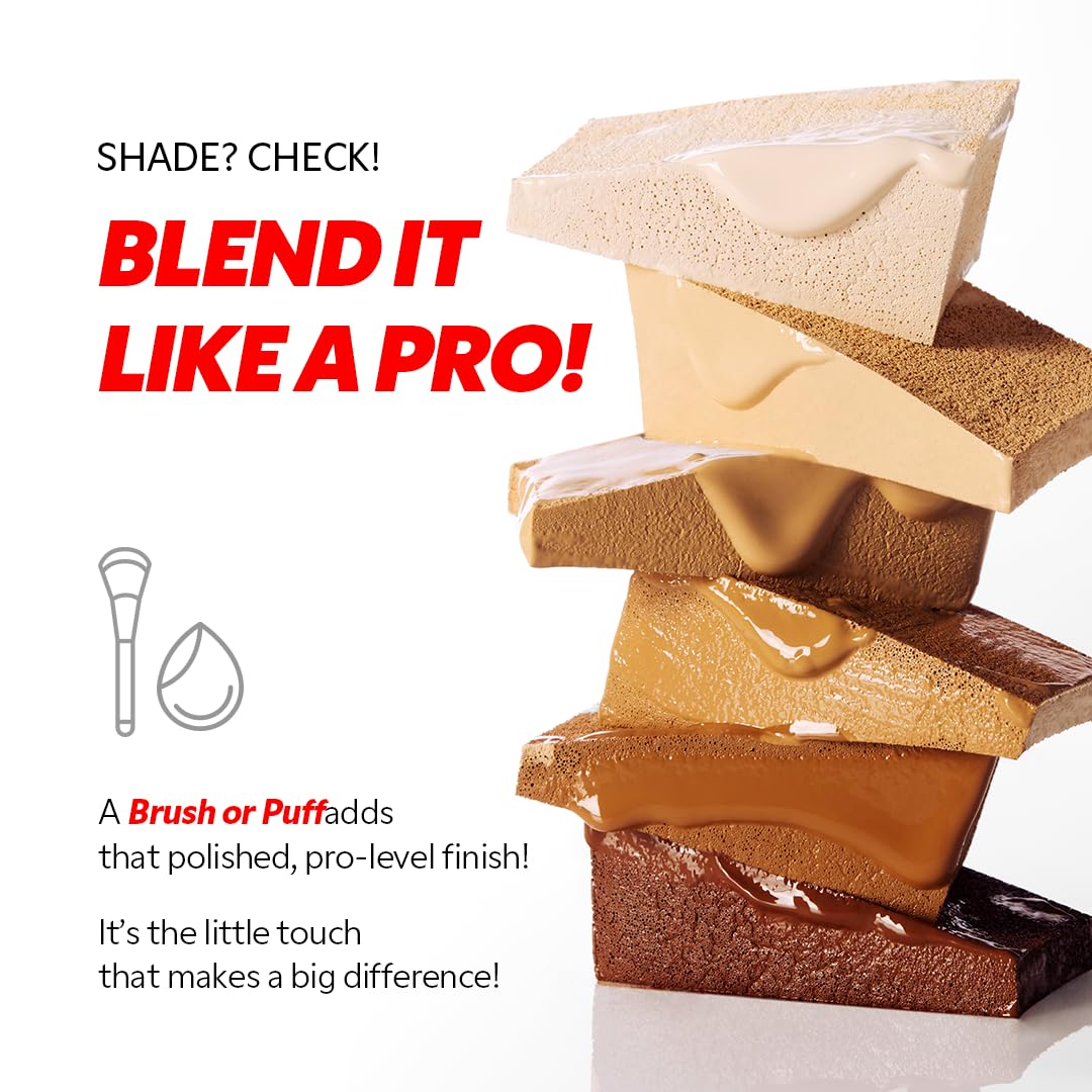 TIRTIR Mask Fit Red FoundationㅣLong Lasting Flawless Coverage, Energy Essence, Lightweight, Hydrating, Pore-Blurring, Breathable Satin Finish, Makeup, Radiant Skin, #45W Chestnut, 1.01 Fl Oz