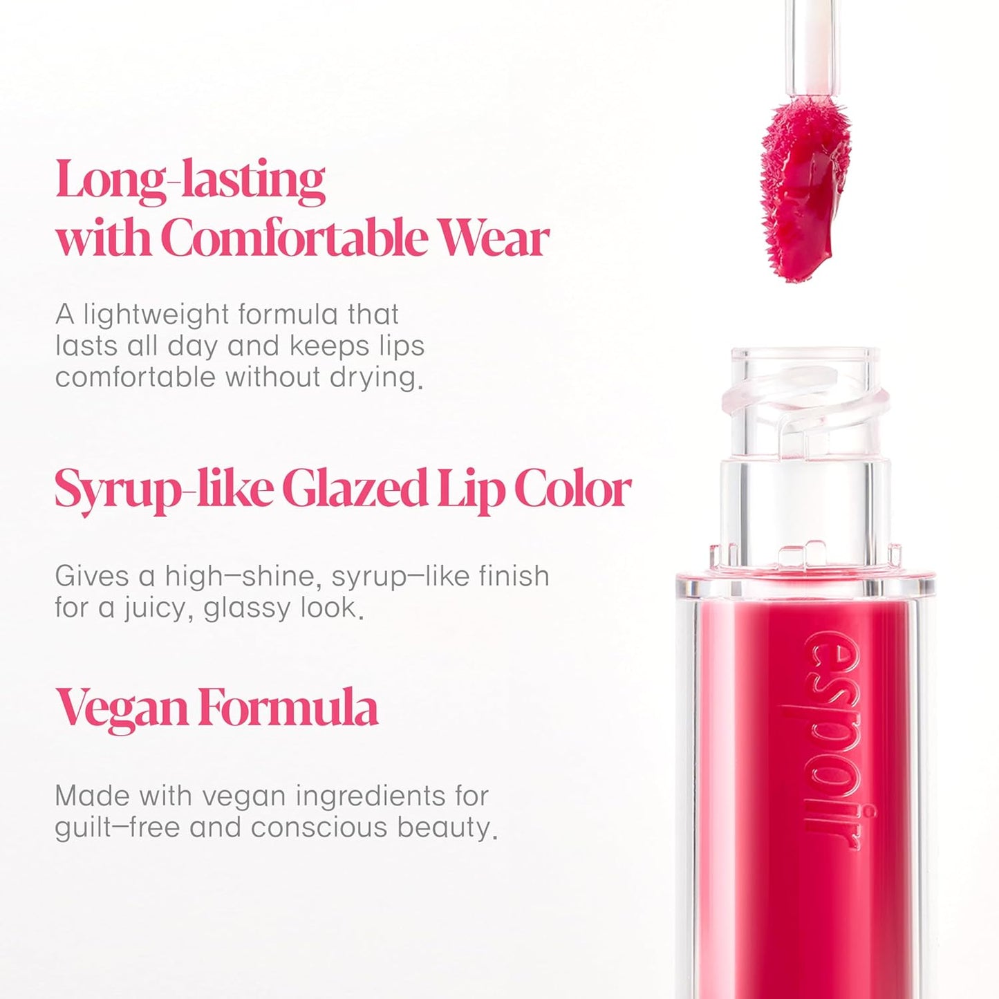 Espoir Couture Lip Tint Glaze #10 Under Mauve 0.14oz | Volumizing Lip Stain with Syrupy Shine | Long-Lasting & Vibrant Color for Radiant Lip Look | Moisturizing & Glossy Lip Tint | Korean Lip Makeup