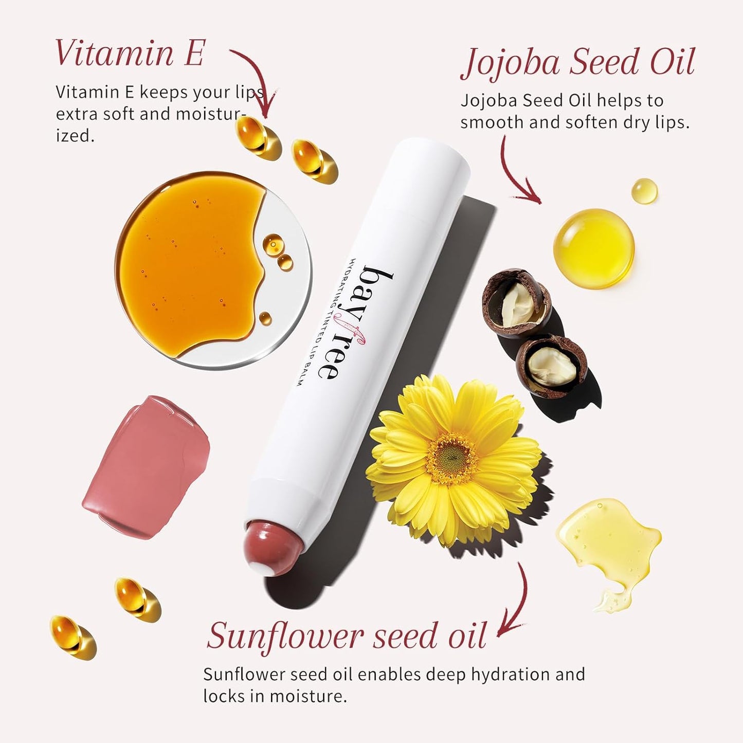 Tinted Lip Balm Plumper, Glossy, Pump Lips, Lightweight, Moisturize & Tint with Jojoba Seed Oil, Vegan Lipbalm Lip Care, Garden