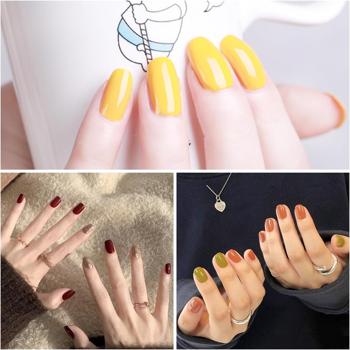 SILPECWEE 16 Sheets Full Nail Wraps for Women Stick on Nail Polish Strips Gel Nail Strips Self Adhesive Nail Polish Stickers Thanksgiving Fingernail Sticker Nails Manicure Kit with Nail File