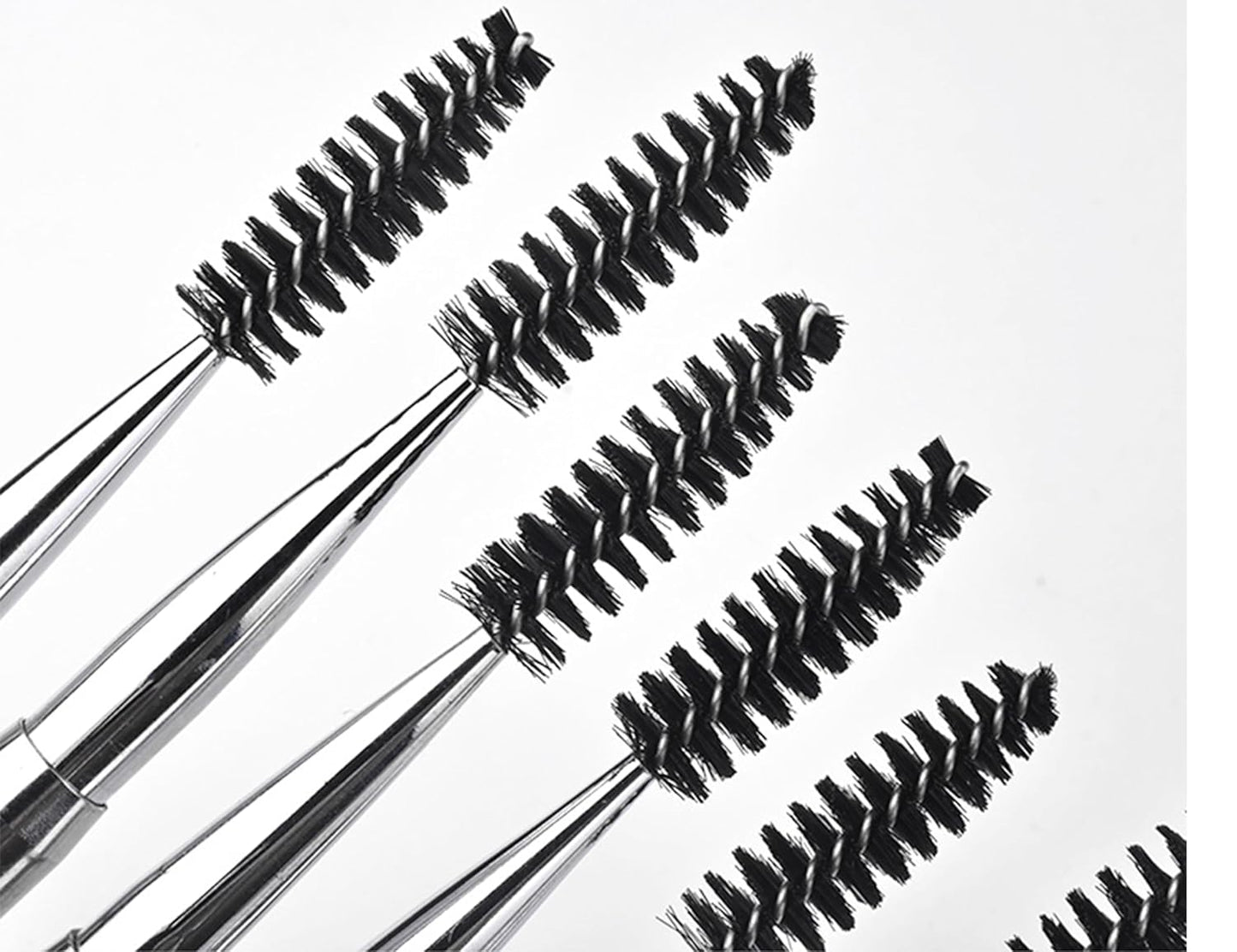 2PCS Mascara Brushes Eyebrow Eyelash Brushes Mascara Wands Spooly Applicators Eye Brushes Portable Cosmetic Brushes with Cap Spoolies Brushes for Eyelash Extensions and Eyebrows, White