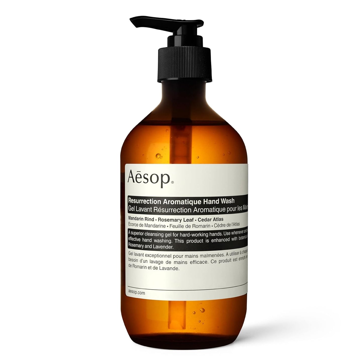 Aesop Resurrection Aromatique Hand Wash | Gentle Cleanser with Orange, Rosemary and Lavender Oils | 500mL / 16.9 oz