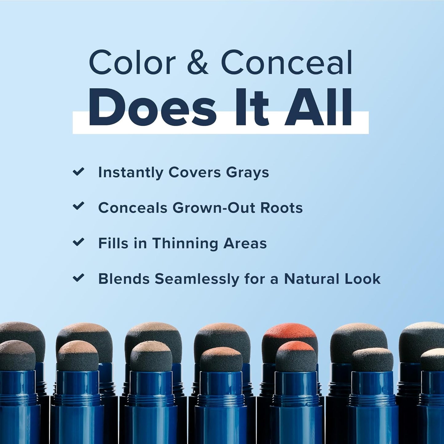 TRUHAIR Color & Conceal Waterproof Root Touch Up Hair Color Concealer - Hair Cover up for Gray Coverage and Hairline Filling - 11 Hair Colors Available (Darkest Brown)