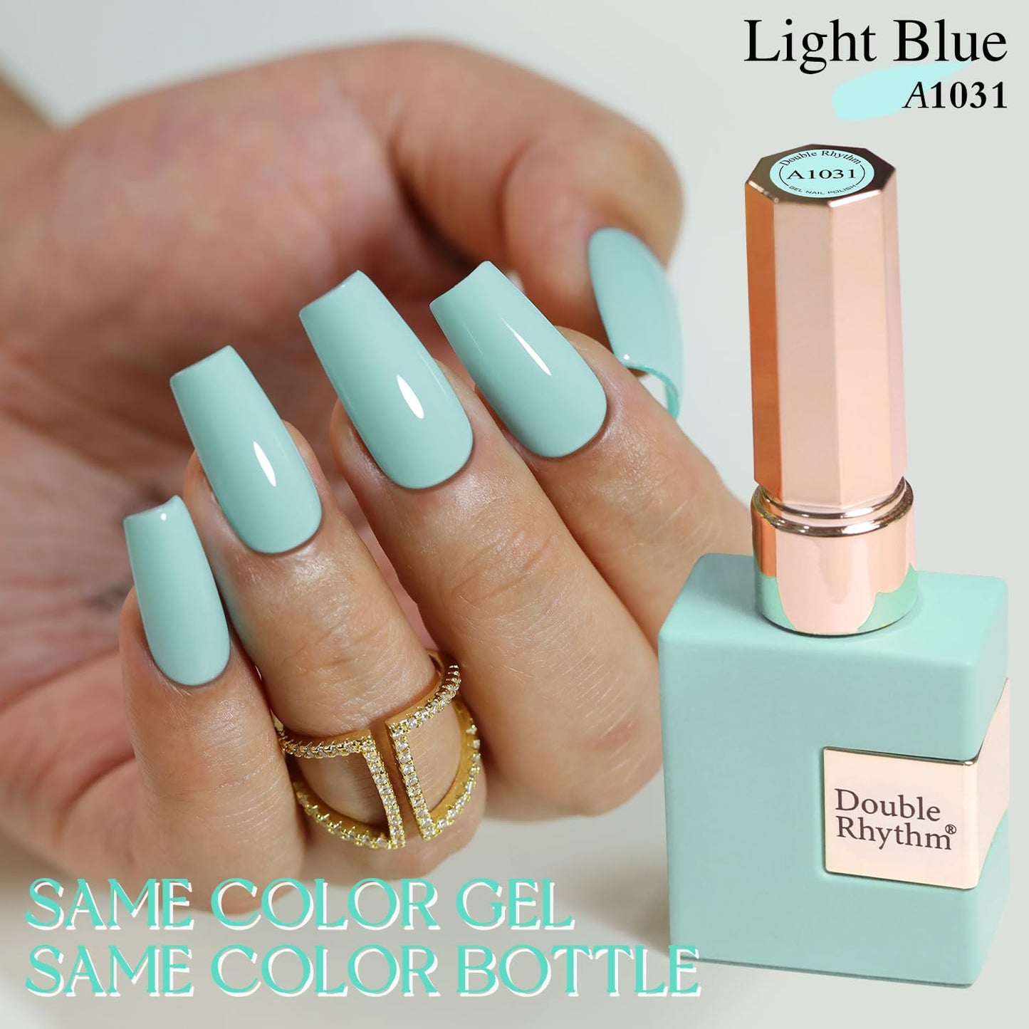 Double Rhythm Translucent Gel Polish Sheer Neutral Natural Light Milky Same Color Same Bottle 15ML Jelly UV Nail Polish Nail Art DIY at Home (Pale Blue-A1031)