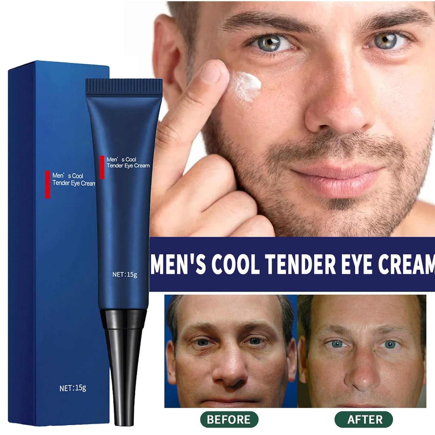 Mens Eye Cream Anti Aging, Awaken Peptide Lifting Eye Gel, Caffeine Eye Cream for Dark Circles and Puffiness, Men's Moisturizing Eye Cream,Under Eye Cream Wrinkles,Fine Lines, Bags Under Eyes