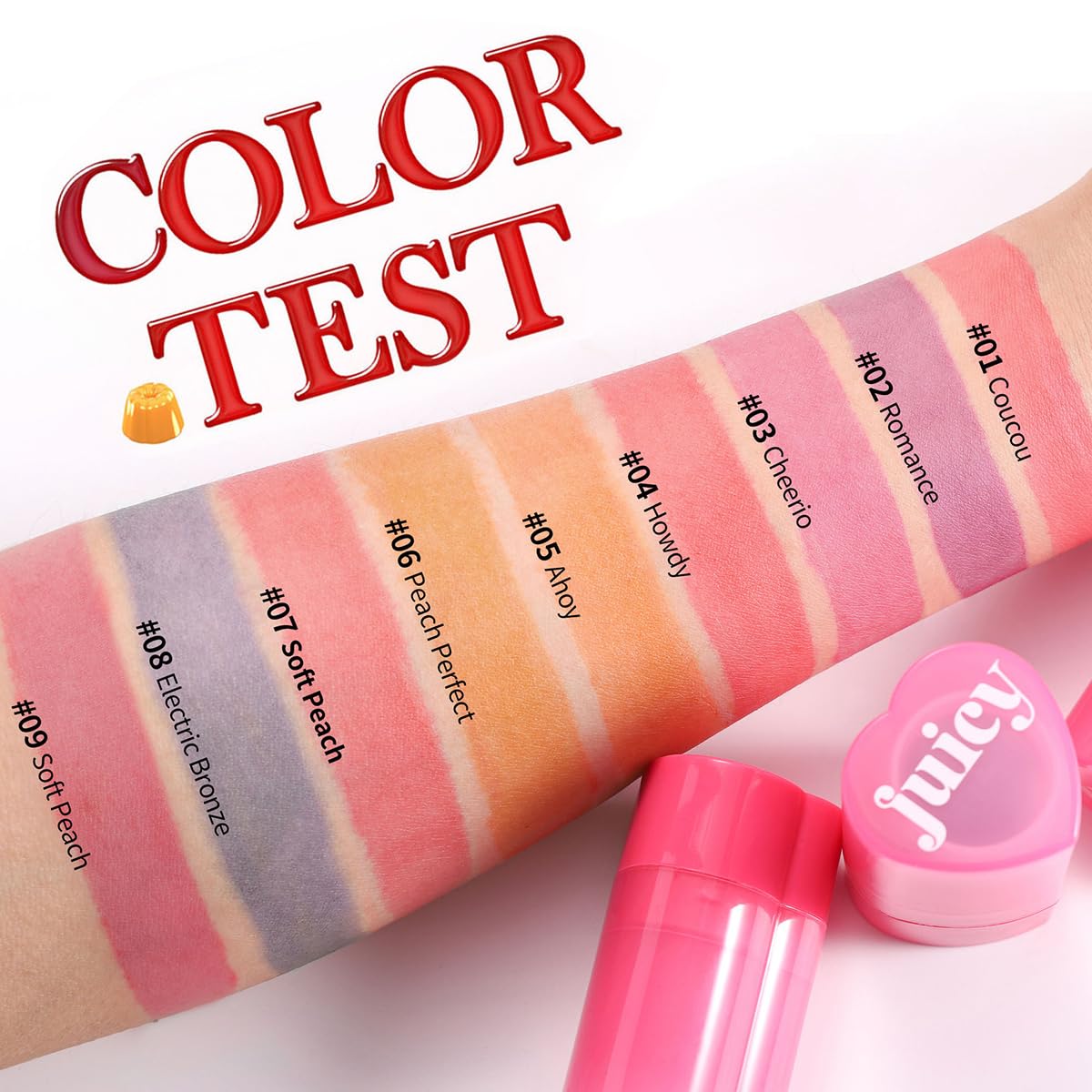 Cooling Water Jelly Tint Stick，Multi-Use Juicy Love Blush, 3-In-1cheek Blush & Eyeshadow & Lip Tinted Long-Lasting Moisture Stick，Bouncy Jelly Texture，Creates A Moist Watercolor Effect (#09, 0.32oz)