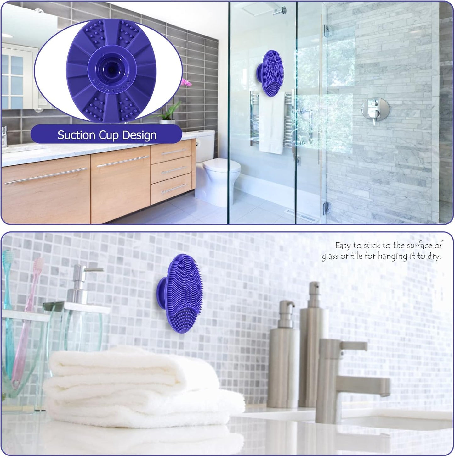 INNERNEED Silicone Face Cleansing Scrubber, Exfoliating Scrub Manual Handheld Facial Brush Blackhead Remover, Food-Grade Soft Bristle (Pack of 4)