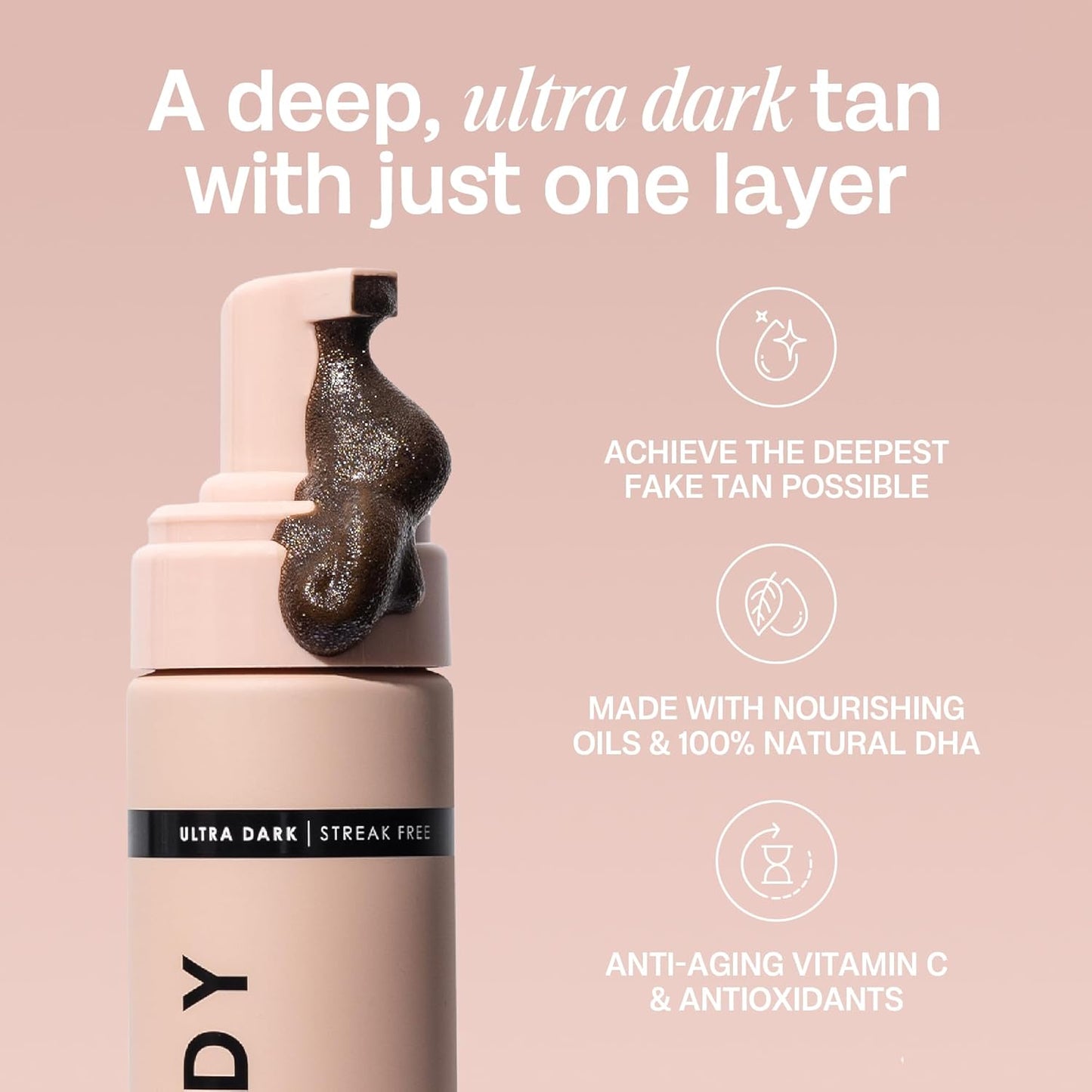 Bali Body Ultra Dark Self Tanner Mousse | Premium Sunless, Tanning Foam | Natural Green-Based Self Tan | Instant Bronze Fake Tan for All Skin Types, Vegan & Cruelty Free (200ml/6.7 fl oz)