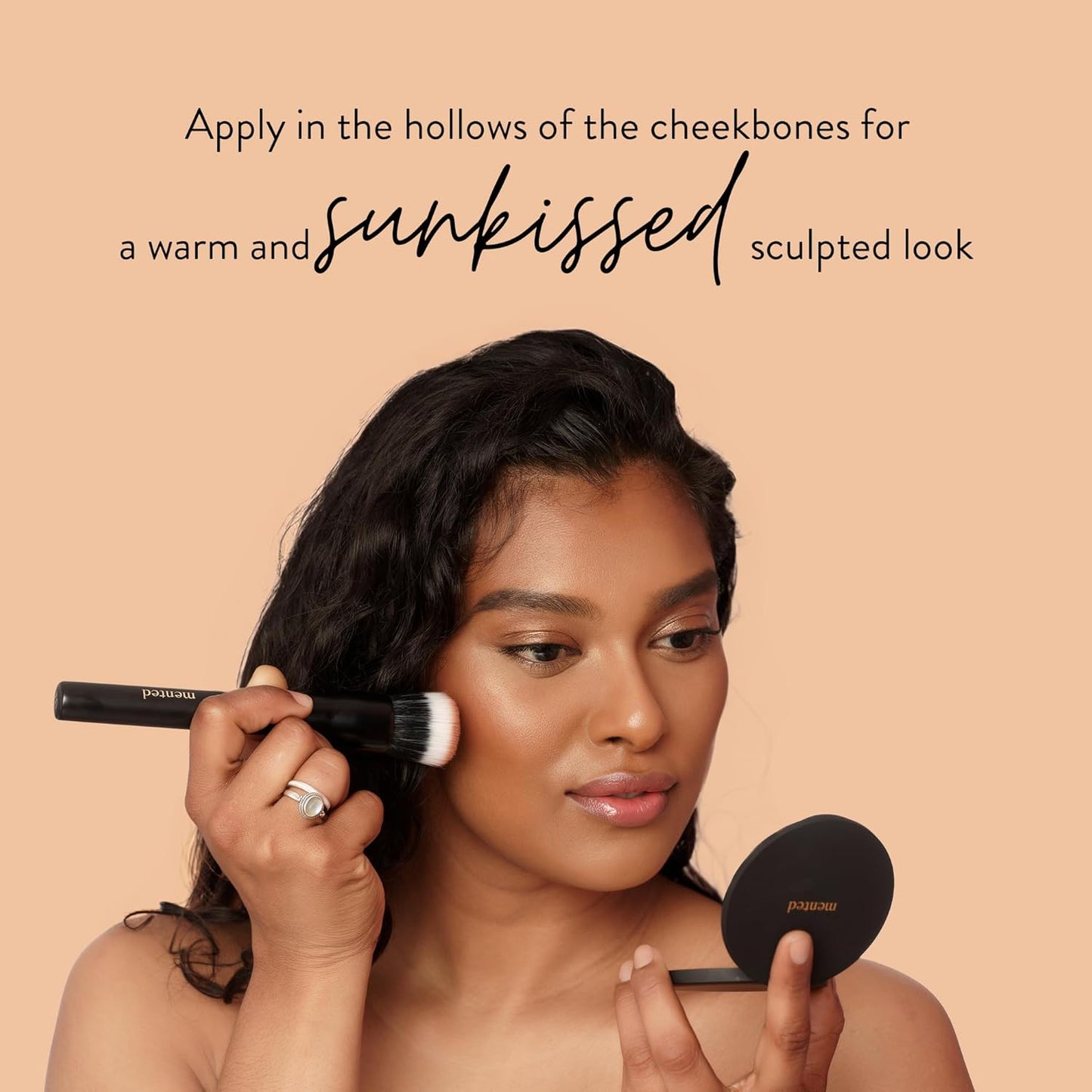 Mented Cosmetics Made in Italy, Cruelty Free Makeup, Vegan, Paraben Free, Shimmer Bronzer, Highlighter Bronzing Powder Palette for Face with Vitamin E + A, 0.35oz/10g, Out of the Office