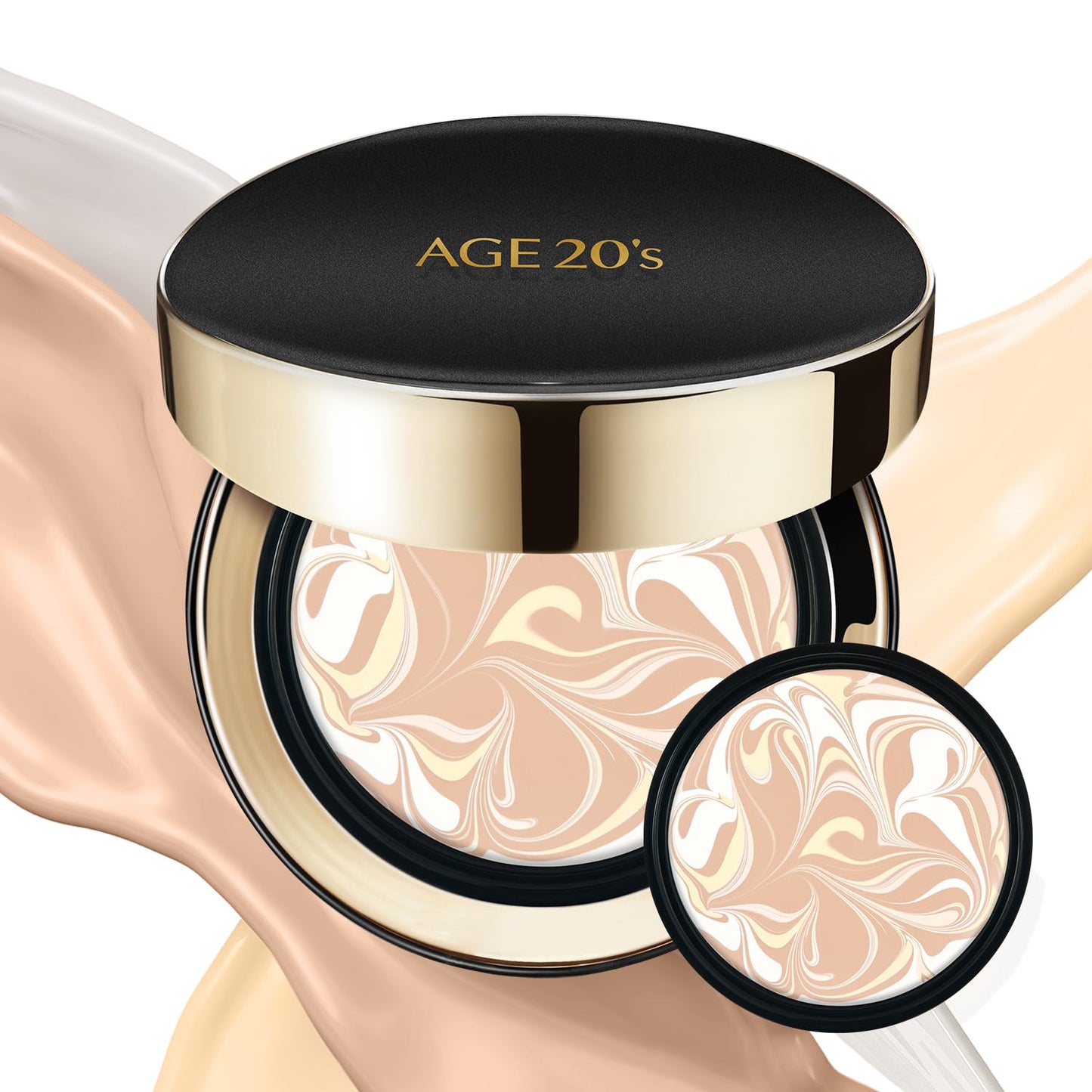AGE20'S Signature Essence Pact SPF 50+ | Pack of 2 | 13 Ivory | Cream Foundation, Dewy Finish, Natural Coverage | Korean Cushion Foundation