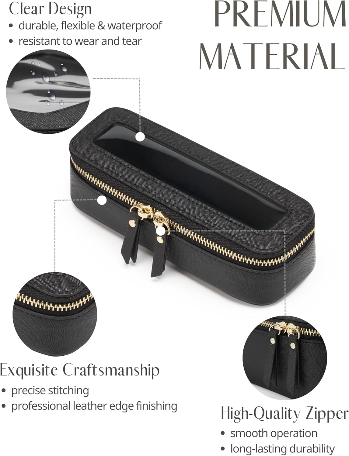 Popvibe Clear Makeup Bag Travel Cosmetic Case Transparent Toiletry Bag with Zipper, Portable Make Up Organizer Traveling Compact Car Bag for Essentials