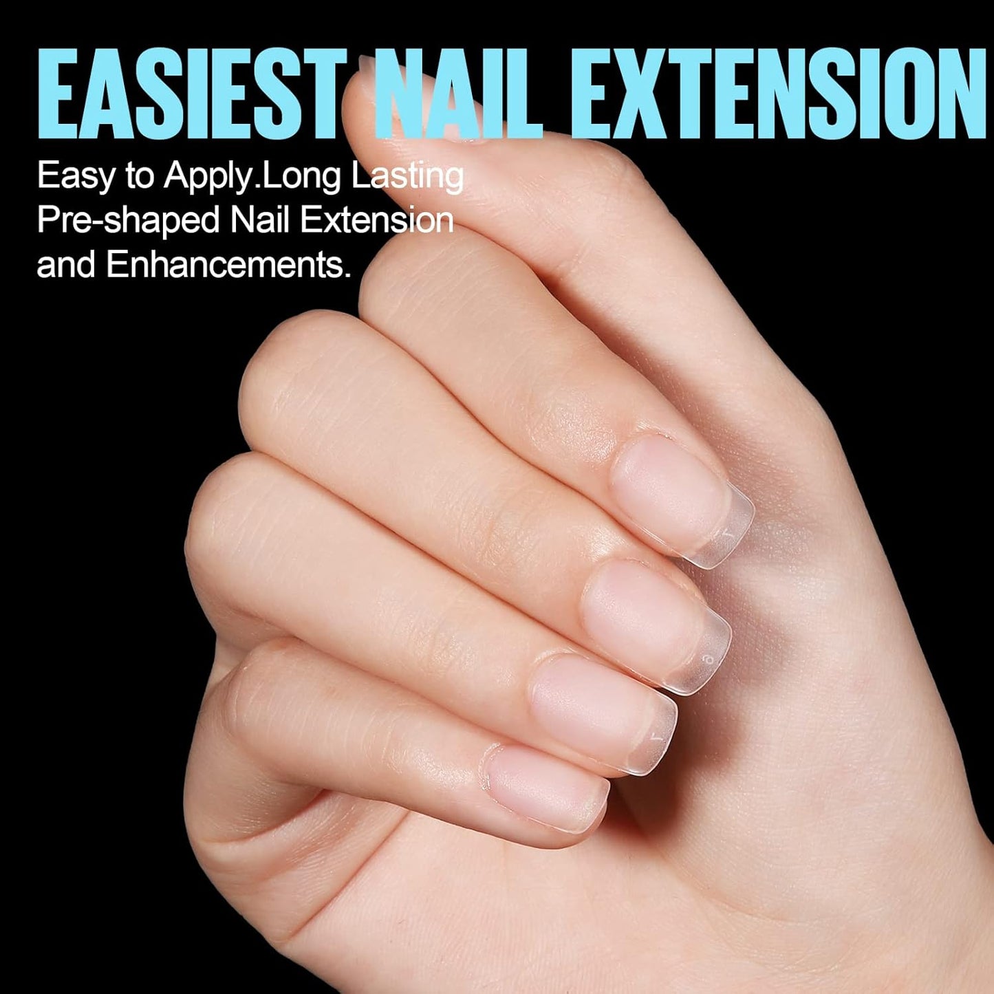 TOMICCA Extra Short Square Nail Tips, 15 Sizes Soft Double-sided Matte Fake Nails for Extensions, 450Pcs Acrylic Pre Shaped Gel Nail Tips for Home DIY Art Women Girls