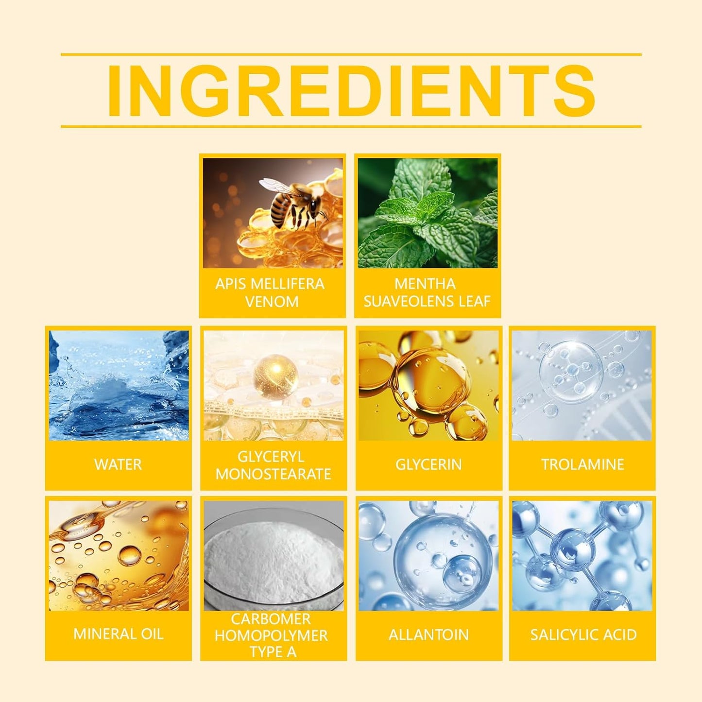 Bee Venom Comprehensive Cream, 2025 New Bee Venom Skin Treatment Cream, Firms and rejuvenates the skin, Natural Serum Suitable for All Skin Types (3)