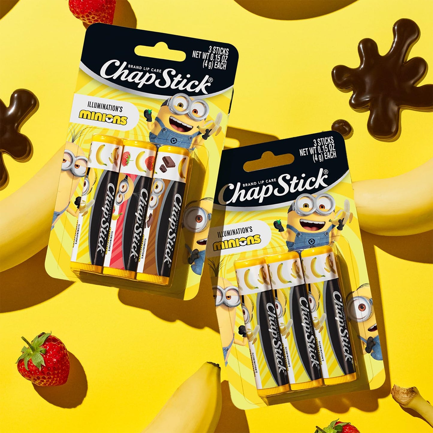 ChapStick Bulk Lip Balm, Minions Banana-Nana (36 Sticks), Party Favors for Kids, 0.15 Oz Ea