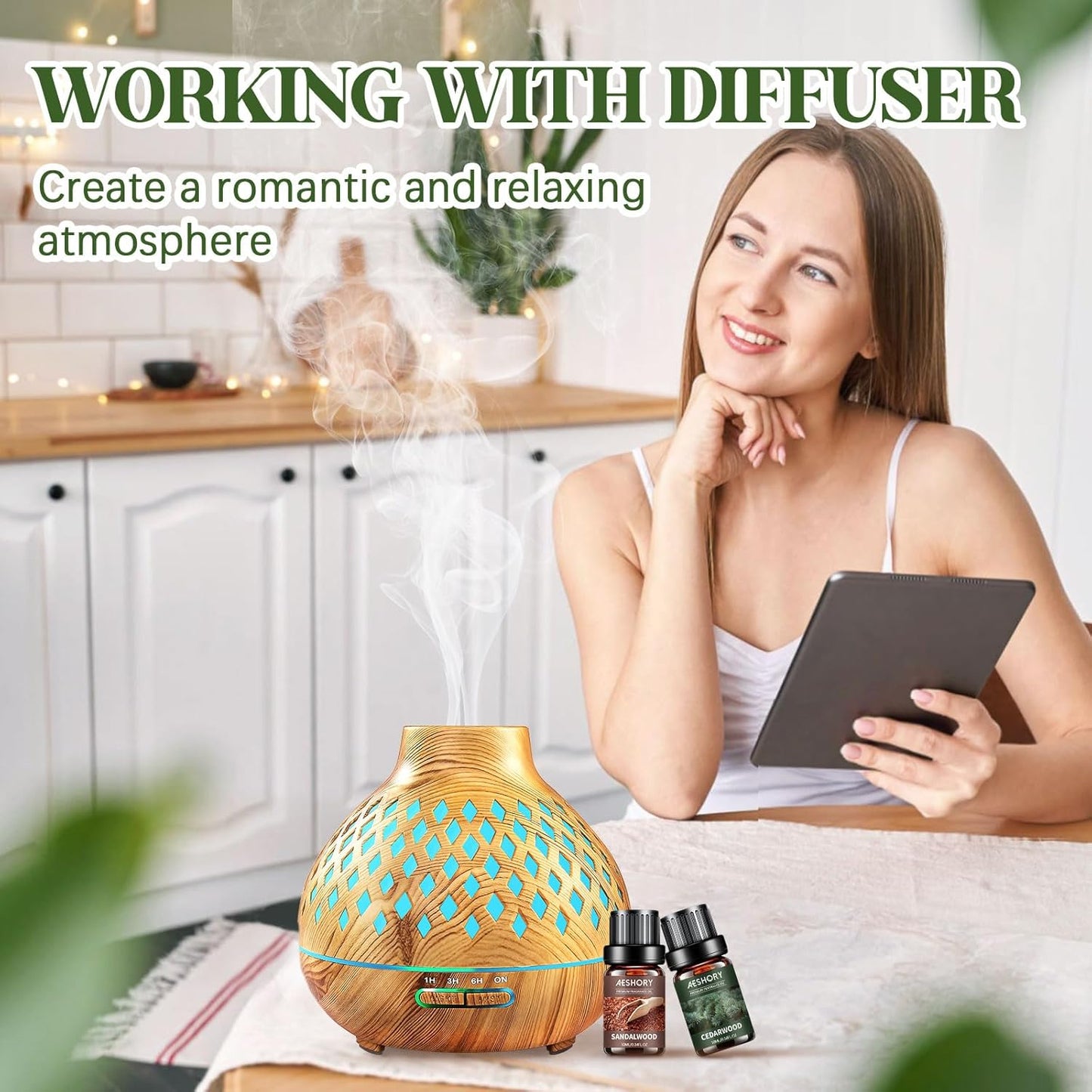 Woody Essential Oils Set - 6x10ML Woody Scents Fragrance Oil for Candle Making, Diffuser - Teakwood, Sandalwood, Cedarwood, Cyperss, Forest Pine, Frankincense Aromatherapy Oils