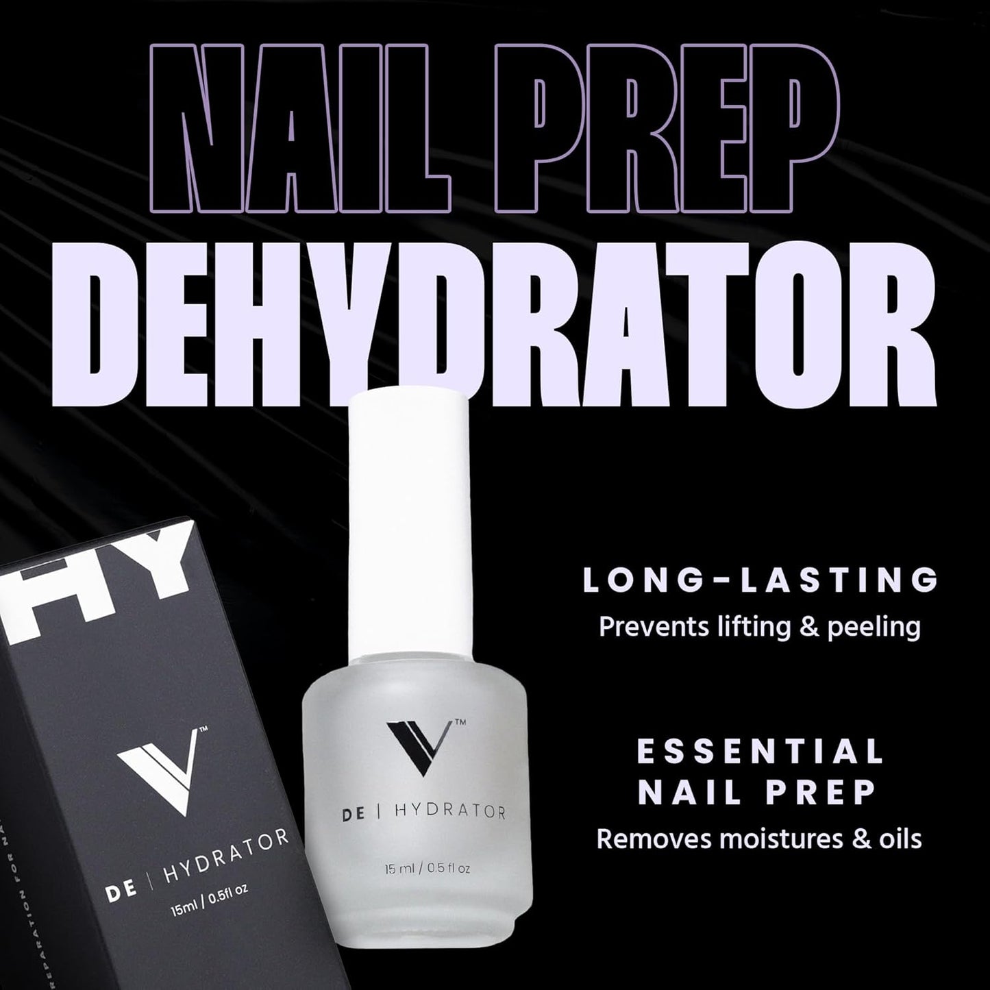 V Beauty Pure Nail Dehydrator - No Chip Gel and Acrylic Nail Prep Dehydrator, Removes Moisture and Oils, Non-Yellowing and Professional-Grade Adhesion for Salon and at Home Use - 15 ml